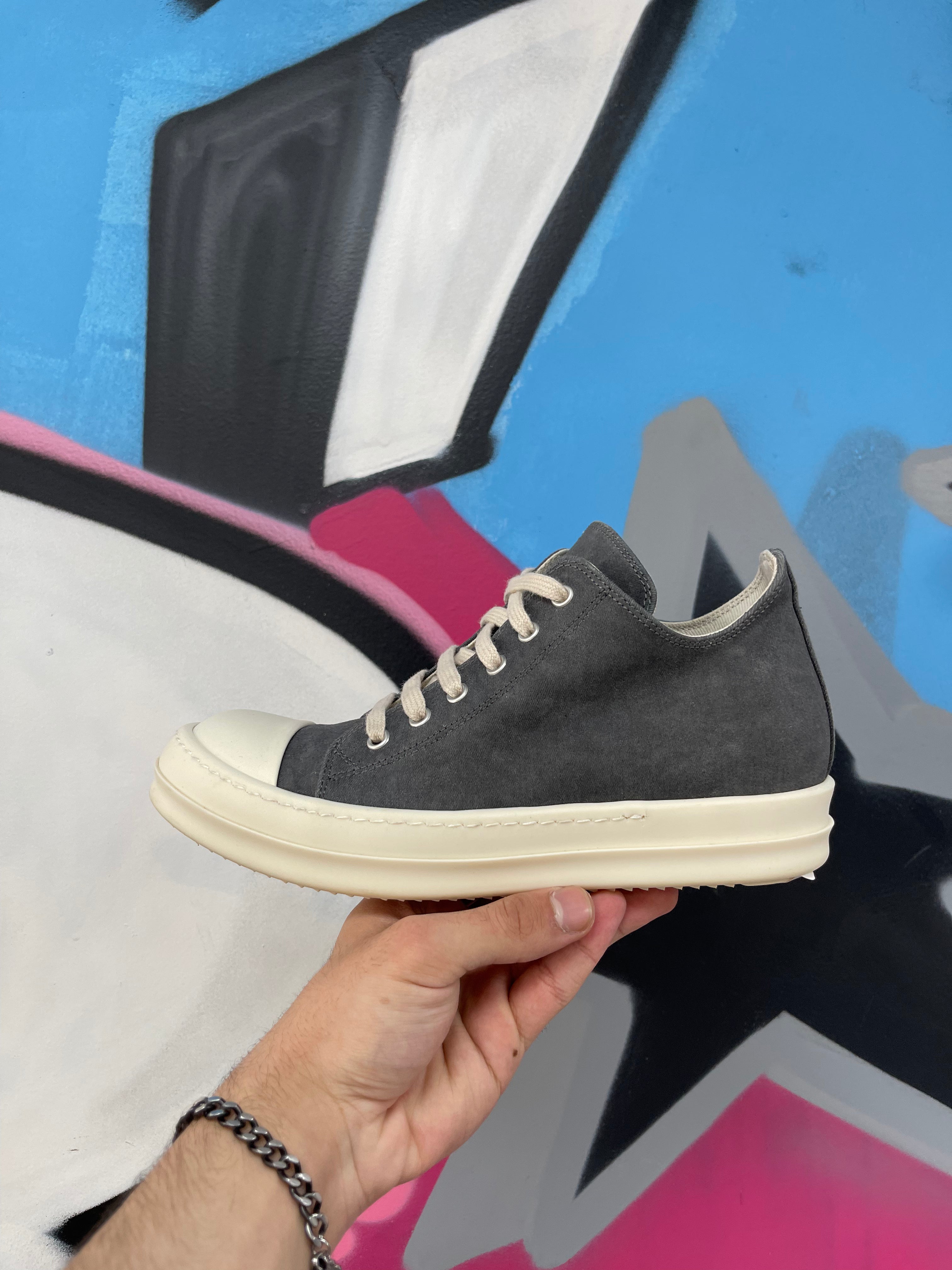 Rick Owens Stone Milk Ramone Low Sneakers