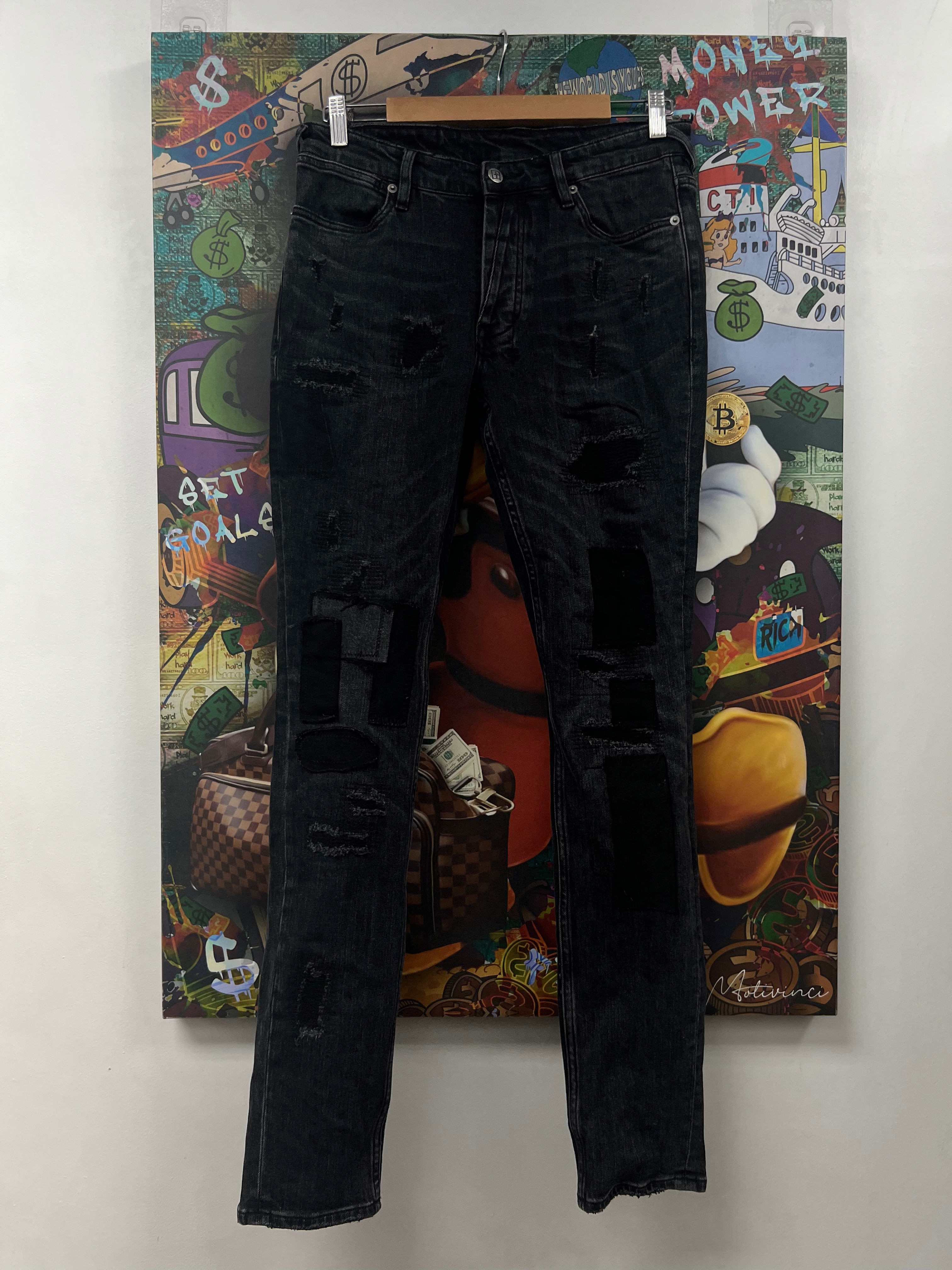 Ksubi Black Wash Distressed Jeans