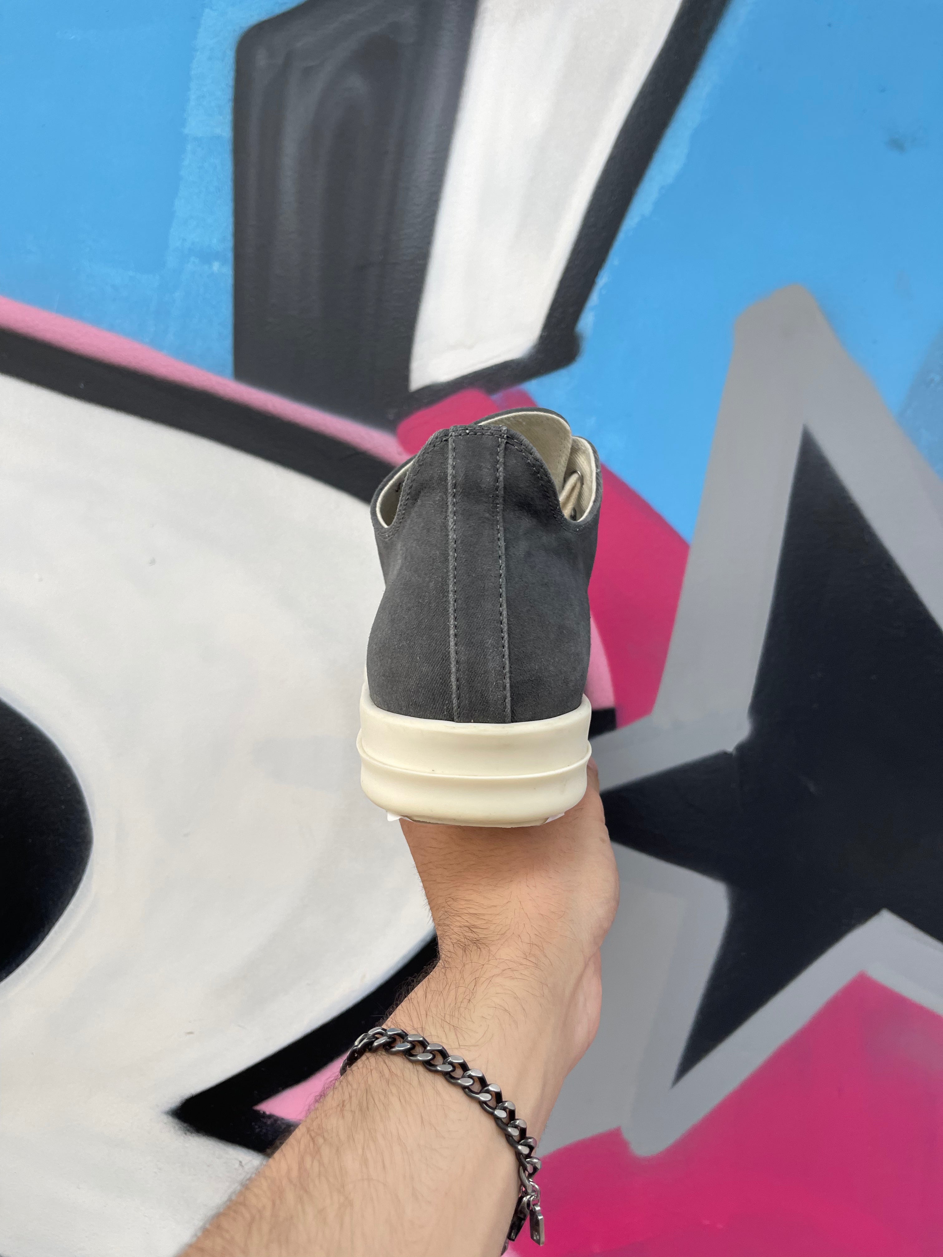 Rick Owens Stone Milk Ramone Low Sneakers