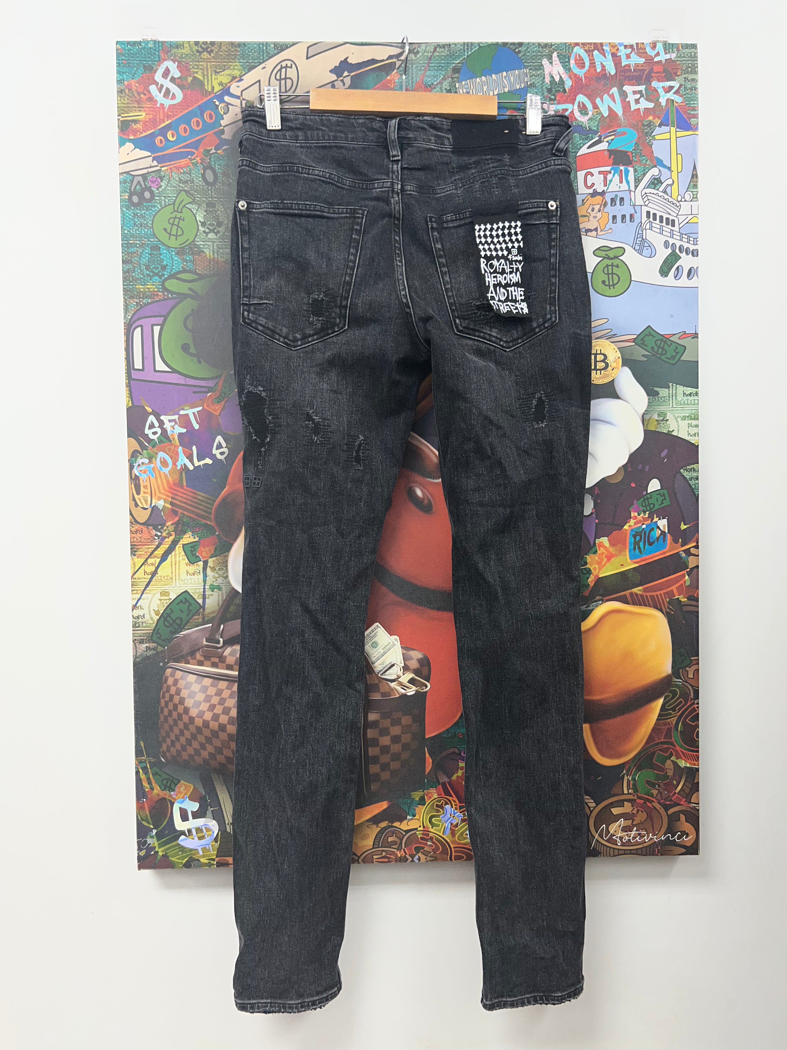 Ksubi Black Wash Distressed Jeans