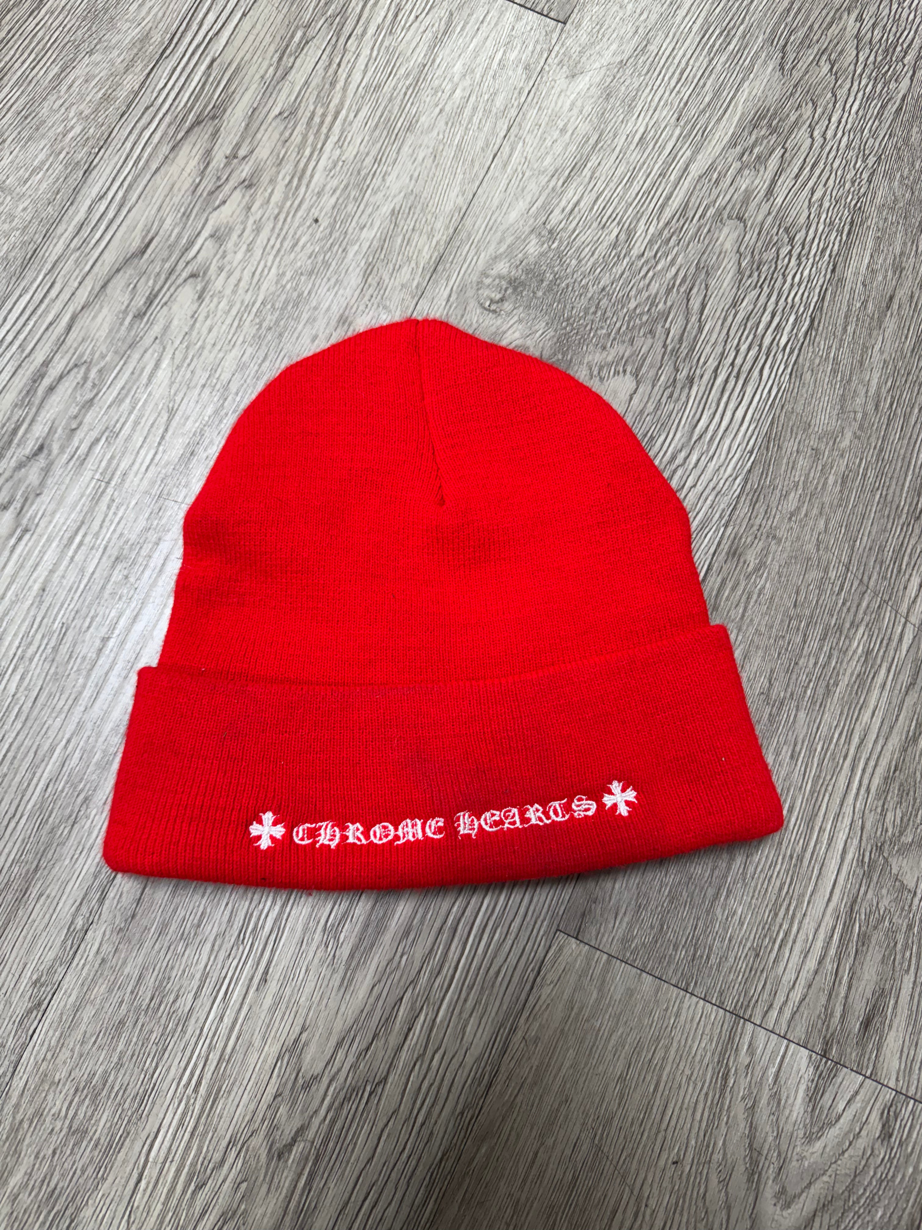 Chrome Hearts Red White CH Beanie