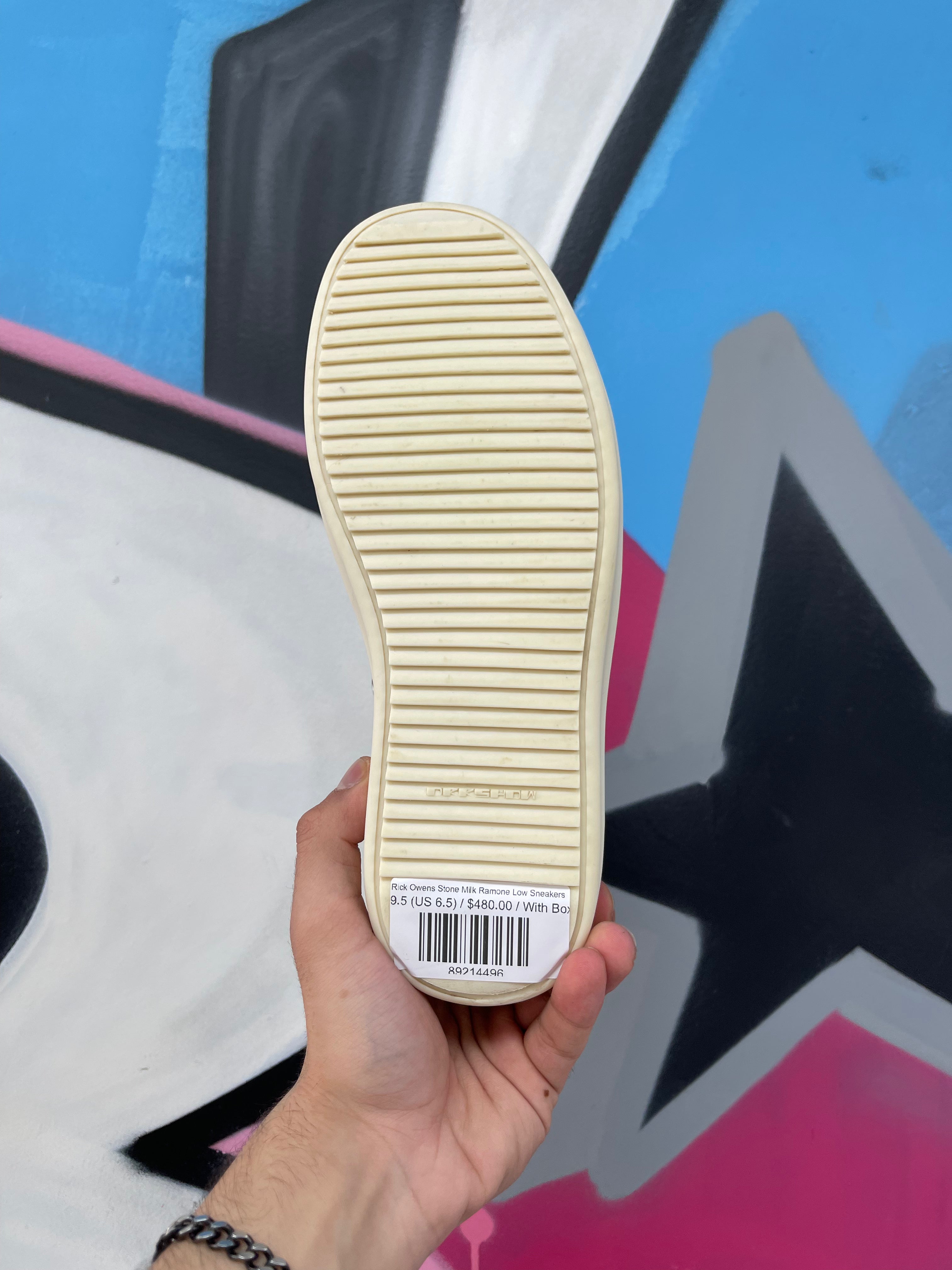Rick Owens Stone Milk Ramone Low Sneakers