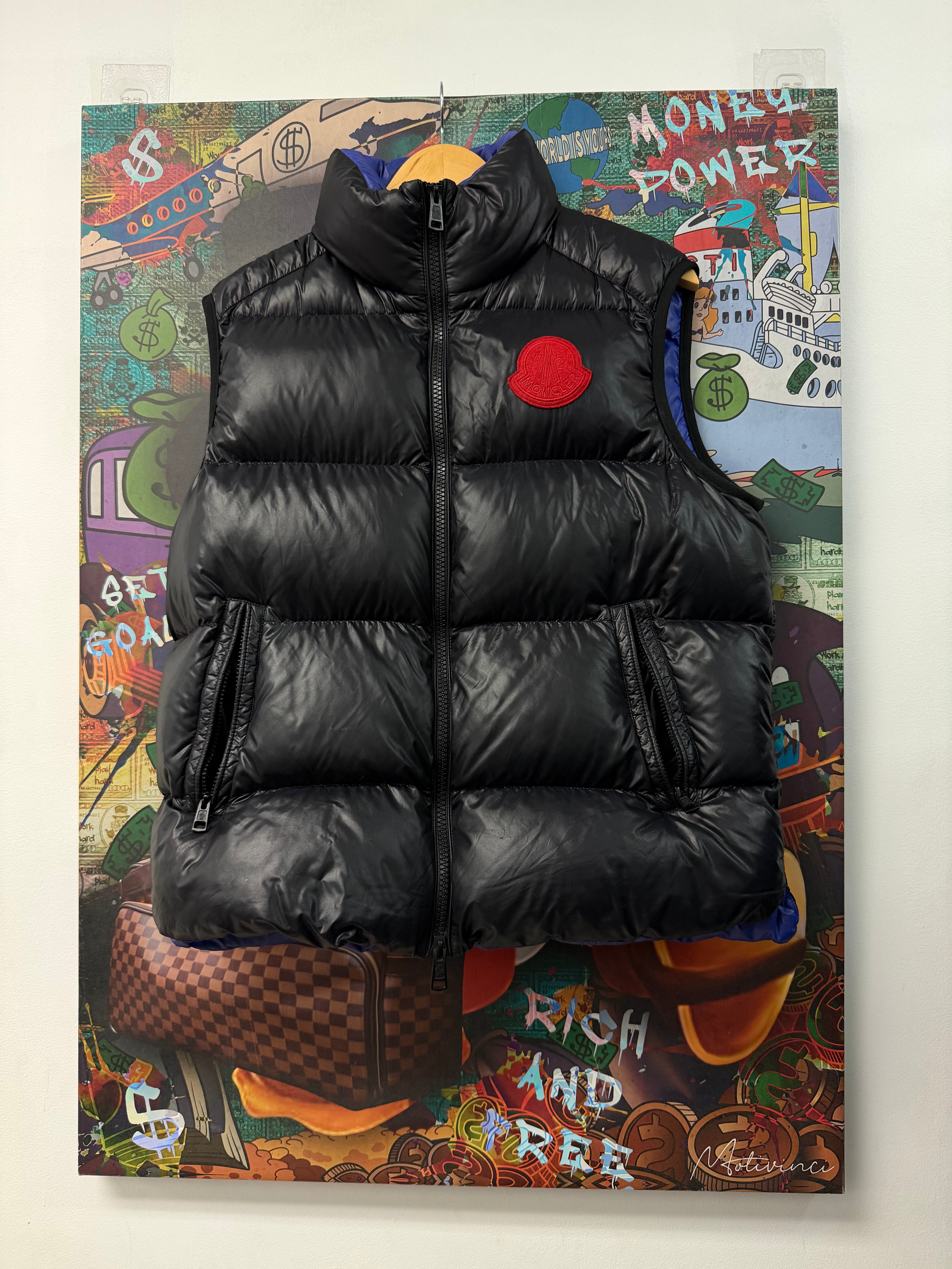 Moncler Black Red Sumido Gilbet Puffer Vest