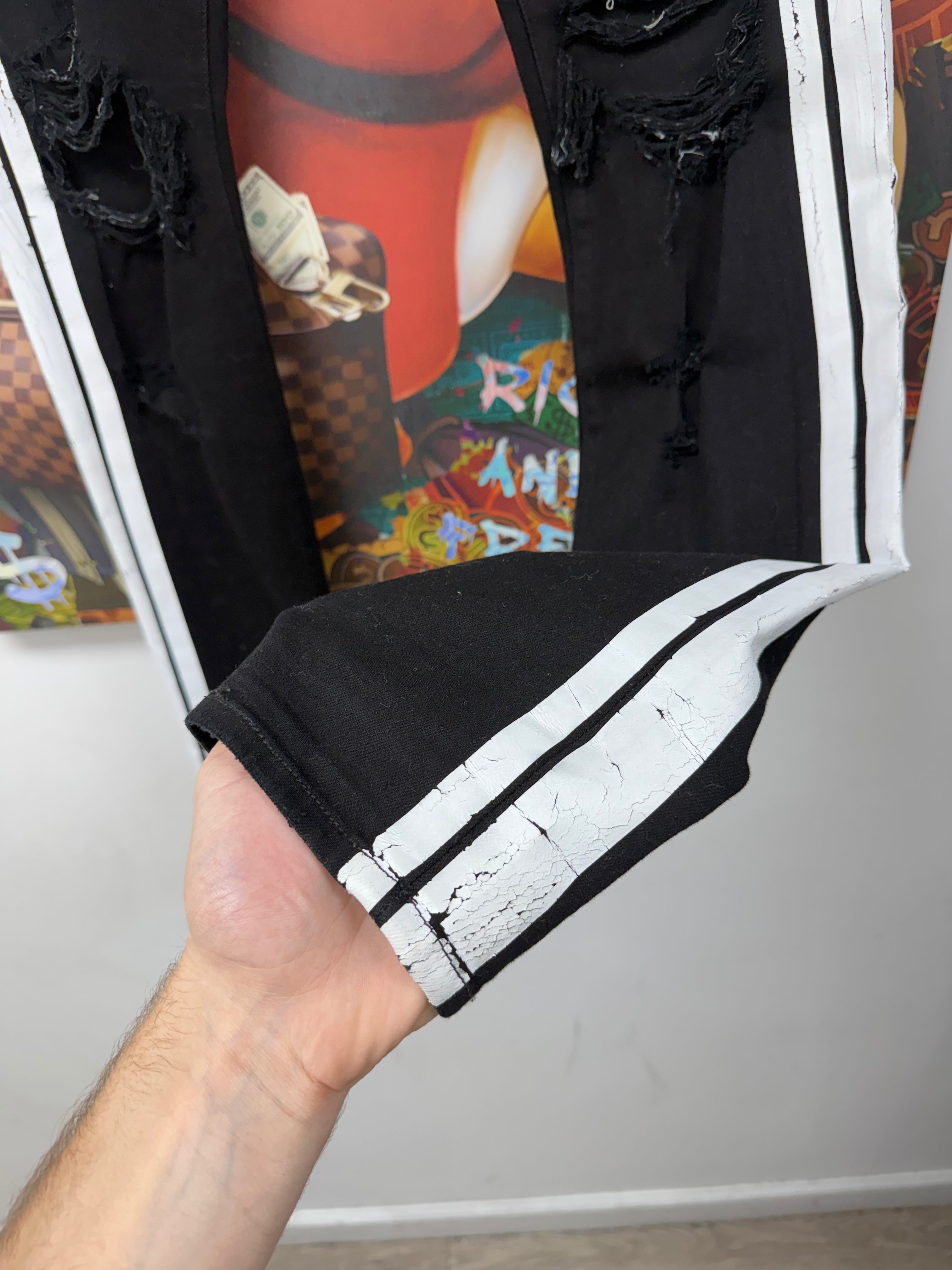 Amiri Black White Stripe (Zipper) Jeans