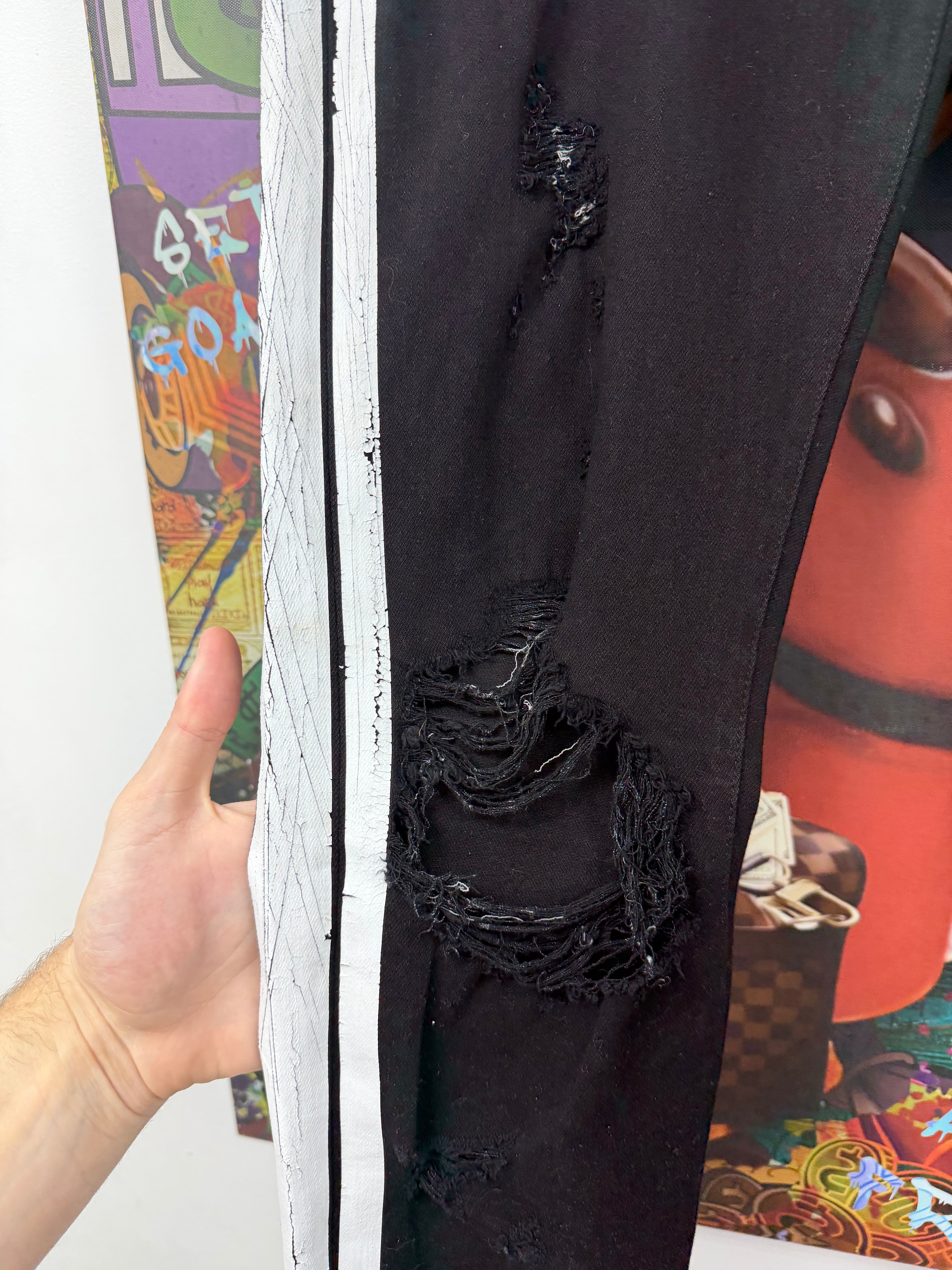 Amiri Black White Stripe (Zipper) Jeans