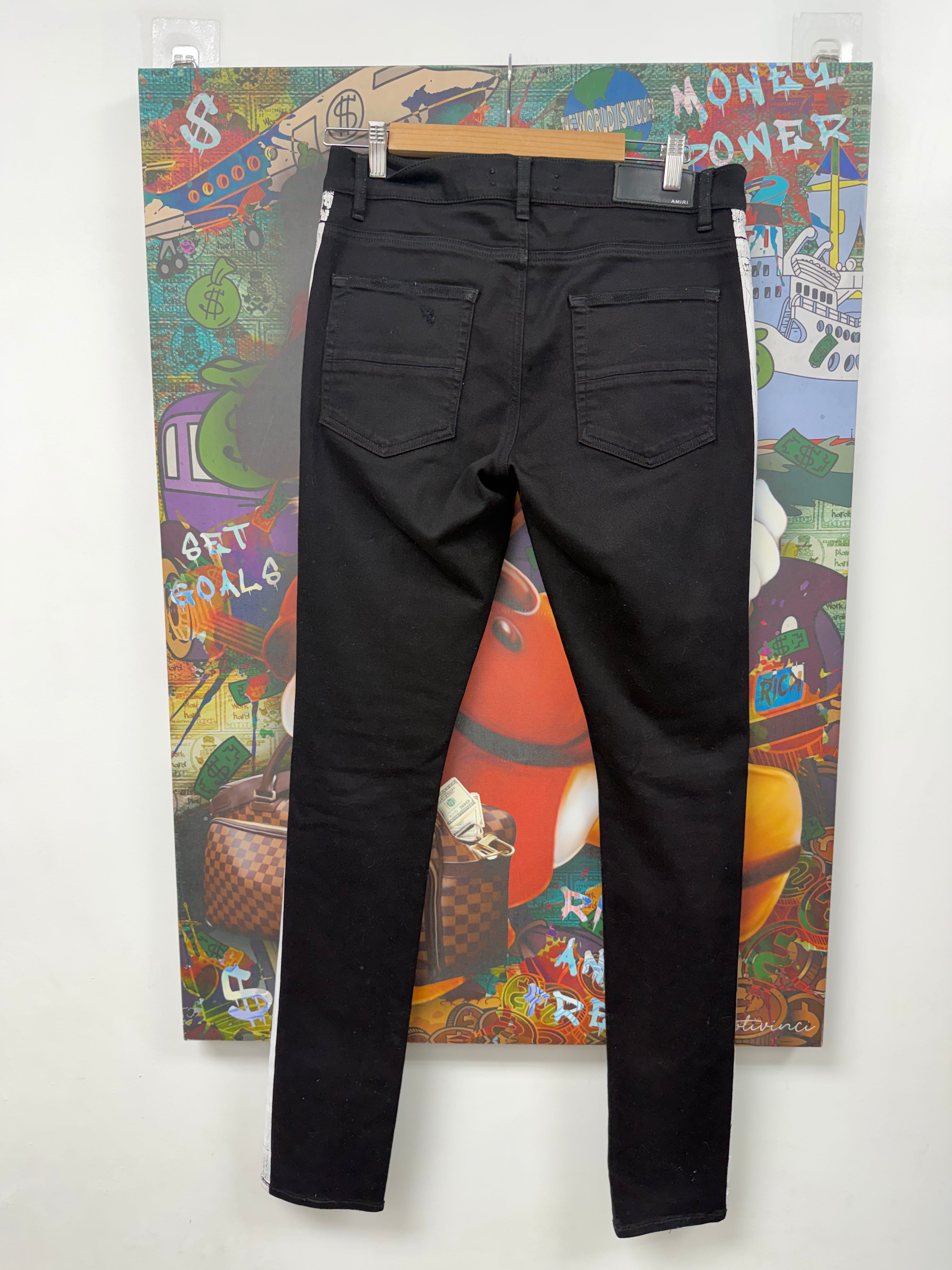 Amiri Black White Stripe (Zipper) Jeans