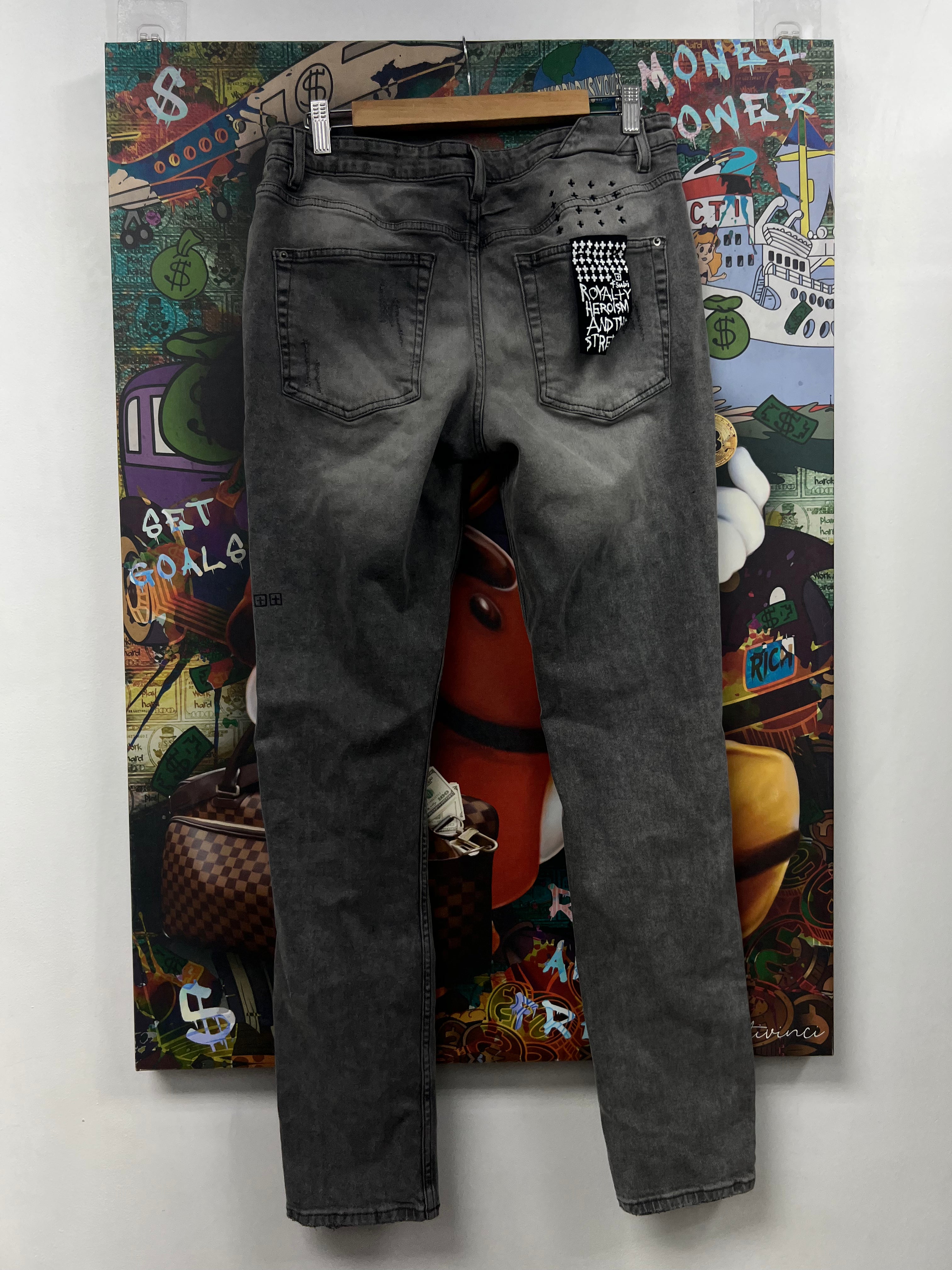 Ksubi Grey Wash Ripped Jeans