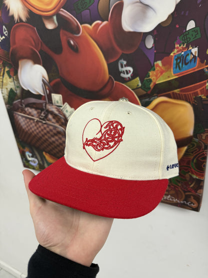 Chrome Hearts Lover Boy Fitted Cream Red New 7 1-2 N/A