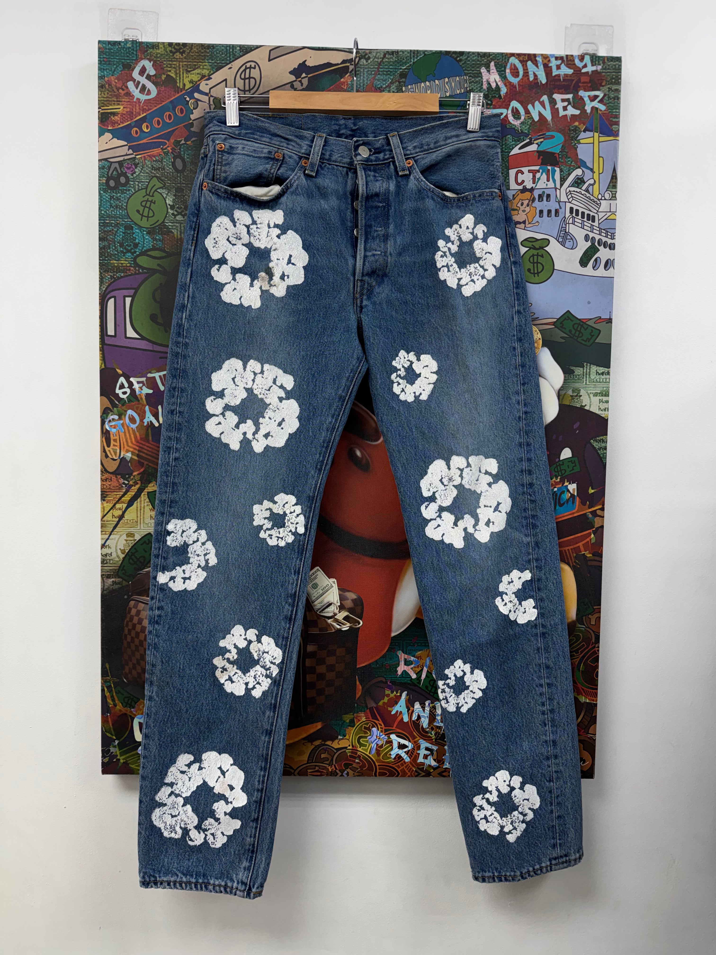Denim Tears Light Wash Cotton Wreath Jeans