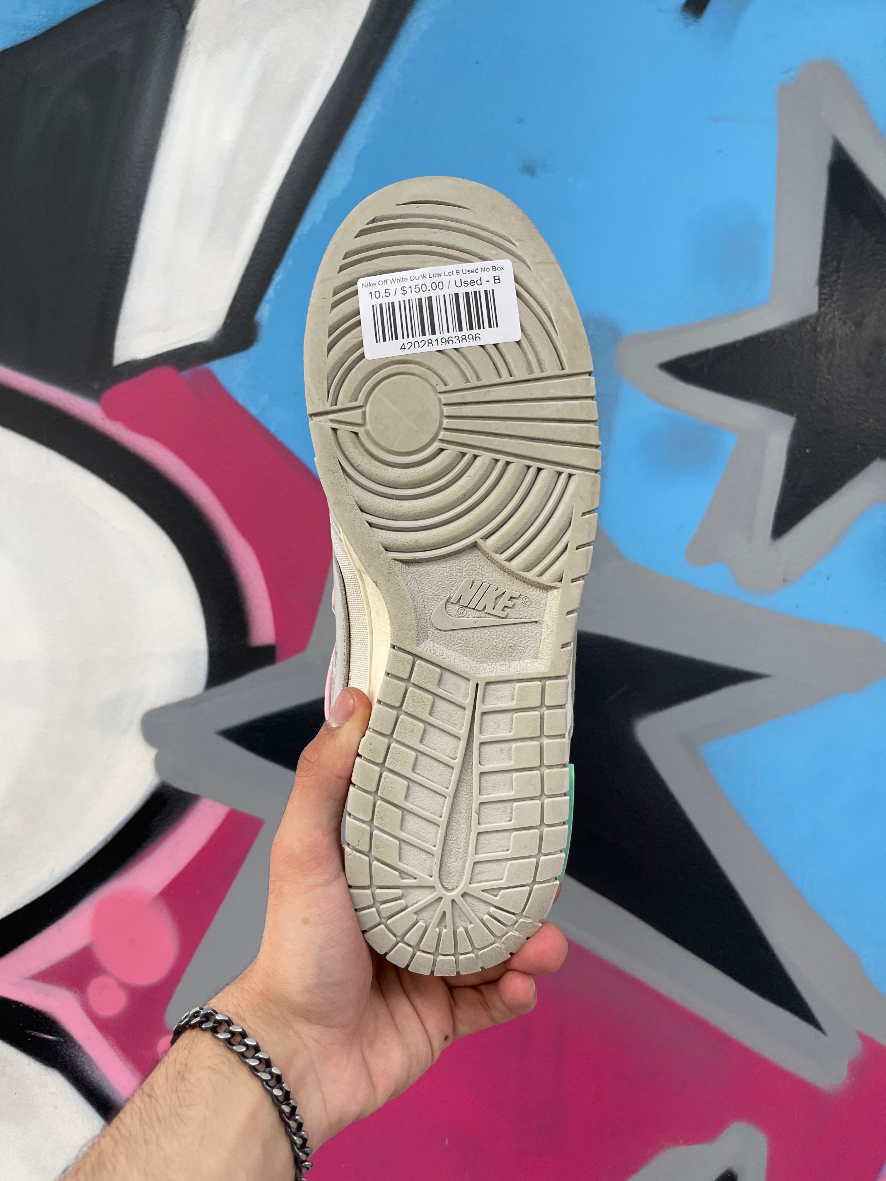 Nike Off White Dunk Low Lot 9 Used No Box
