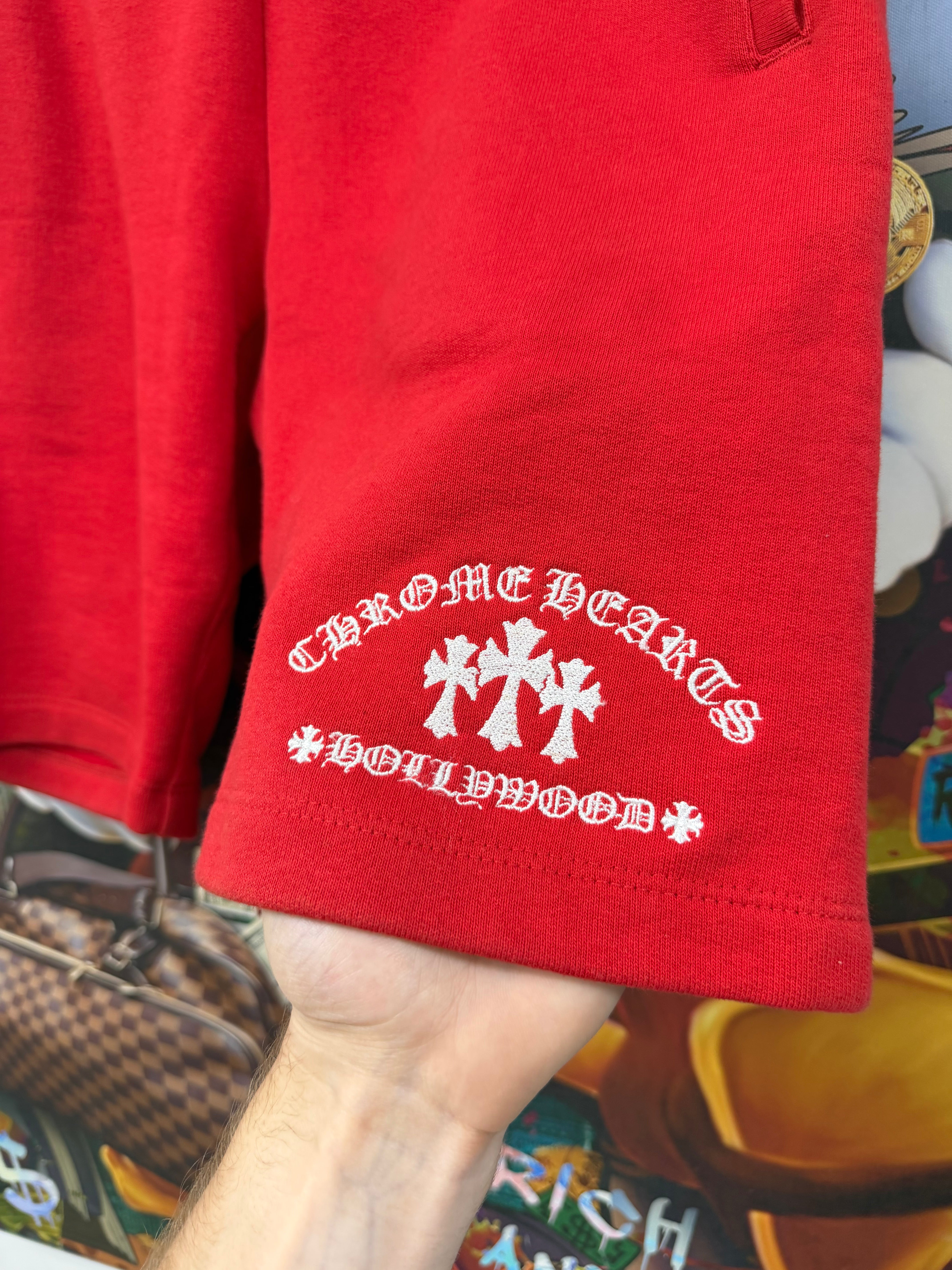 Chrome Hearts Red King Taco Shorts