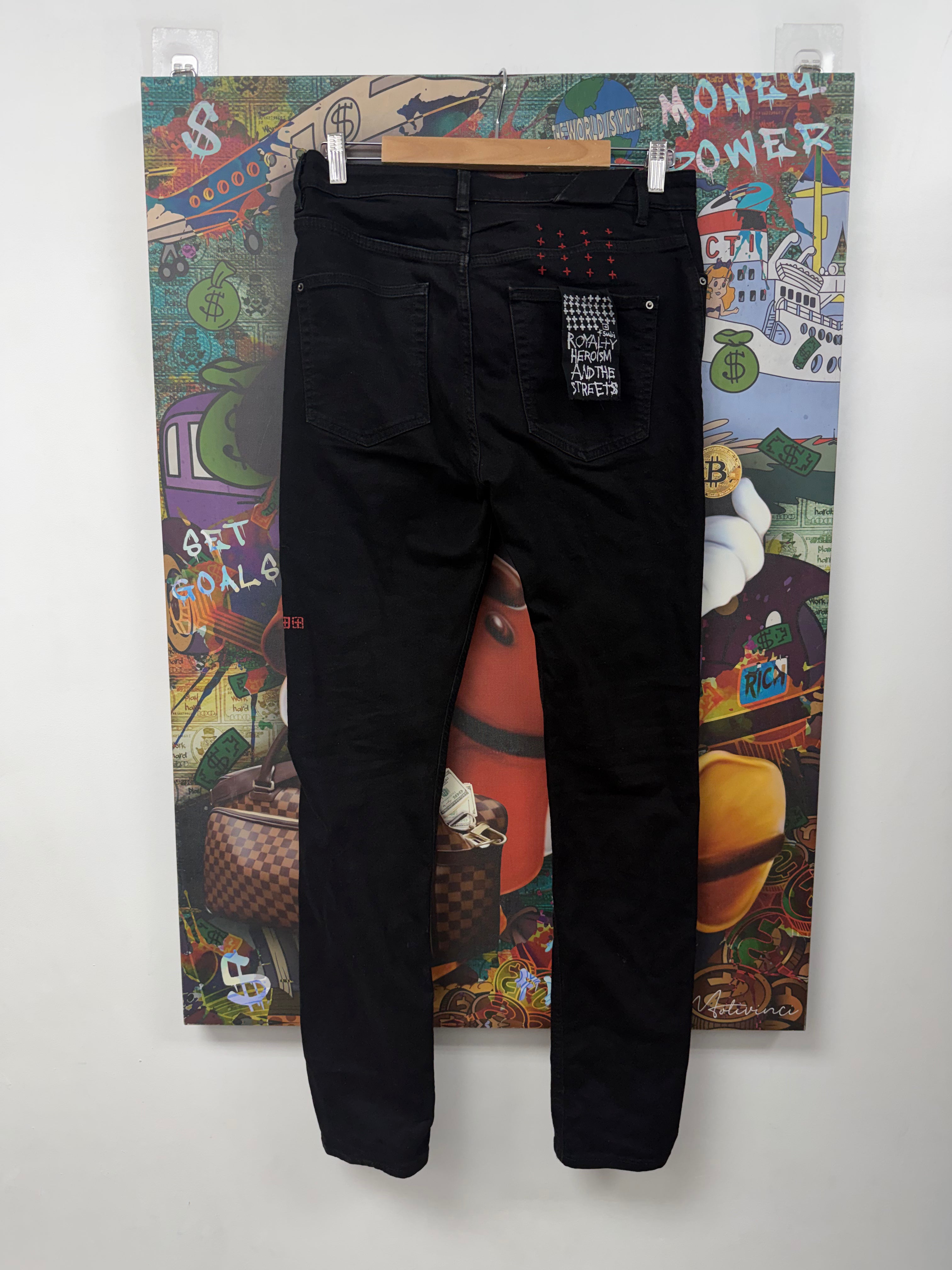 Ksubi Black Red Plain Jeans