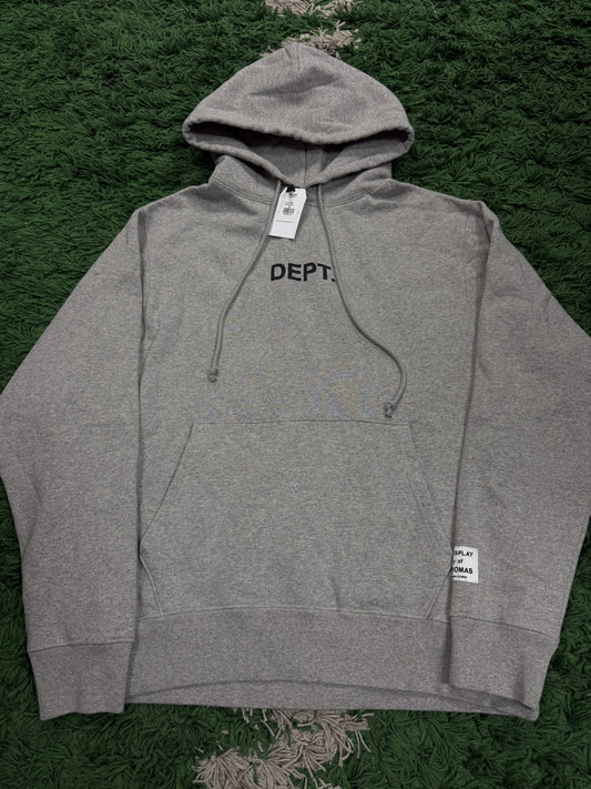 Gallery Dept Hoodie Grey Black Chest Logo New XL With Tags