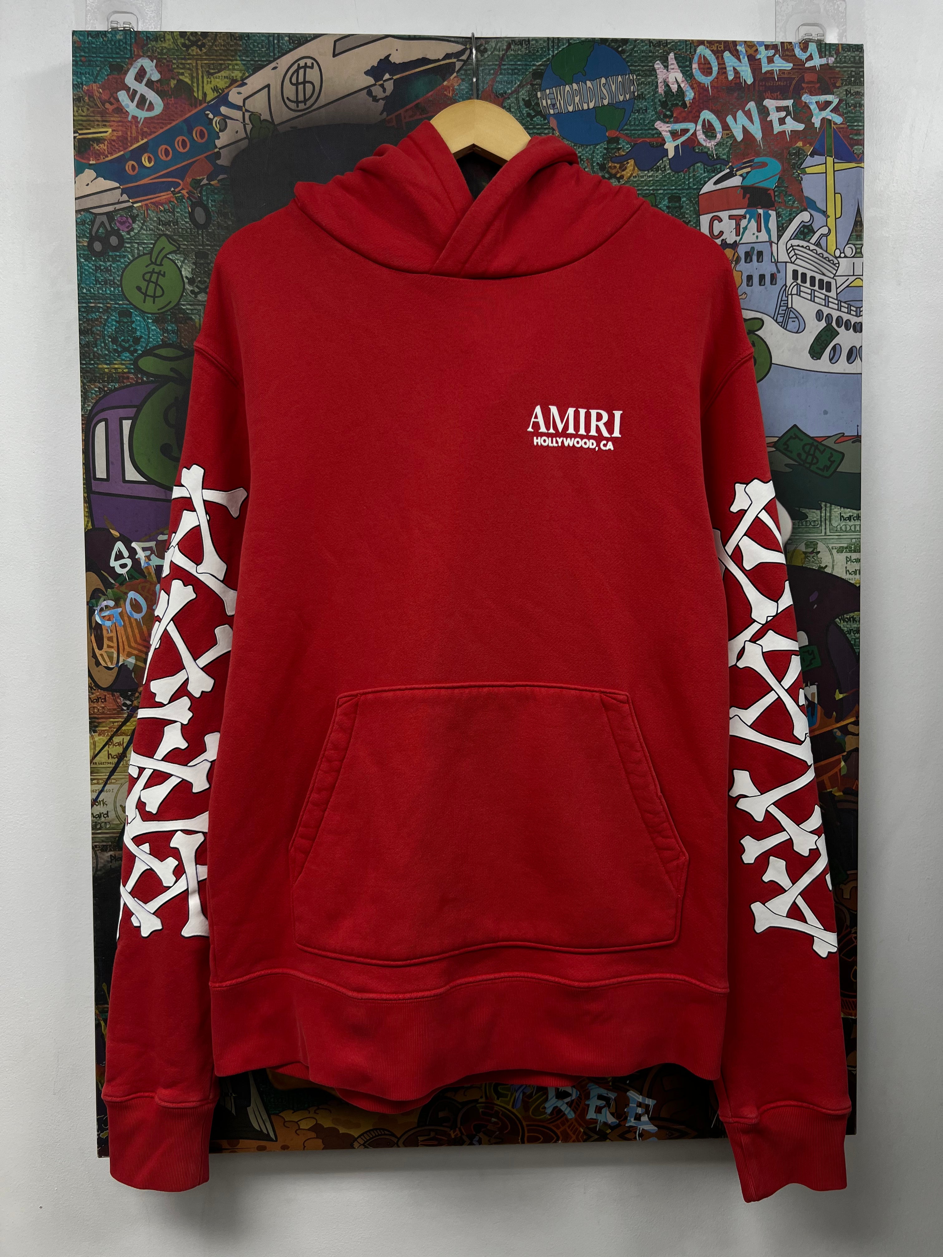 Amiri Red White Bones Hoodie