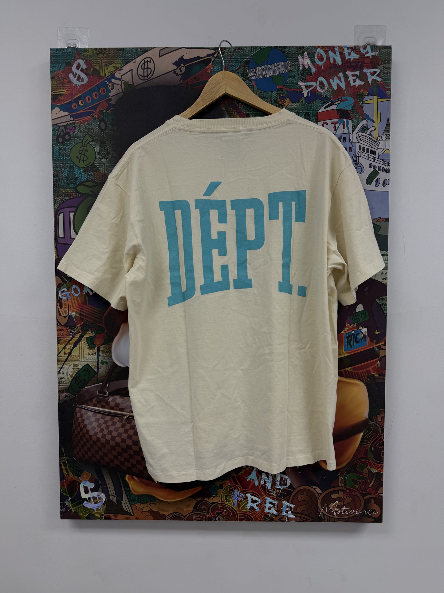 Gallery Dept Tee Cream Teal New Small With Tags