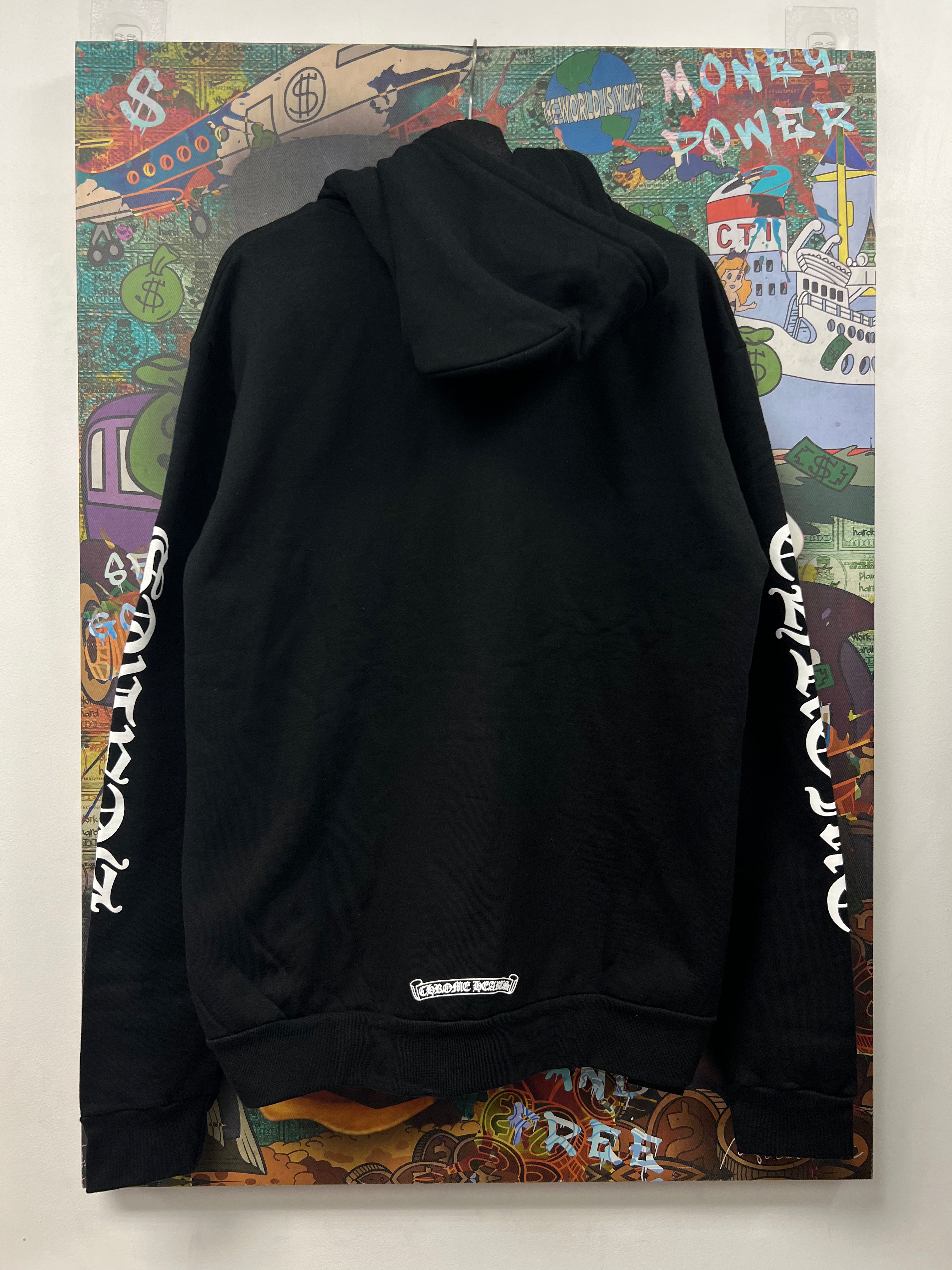 Chrome  Hearts Black White Vertical Logo Zip Up