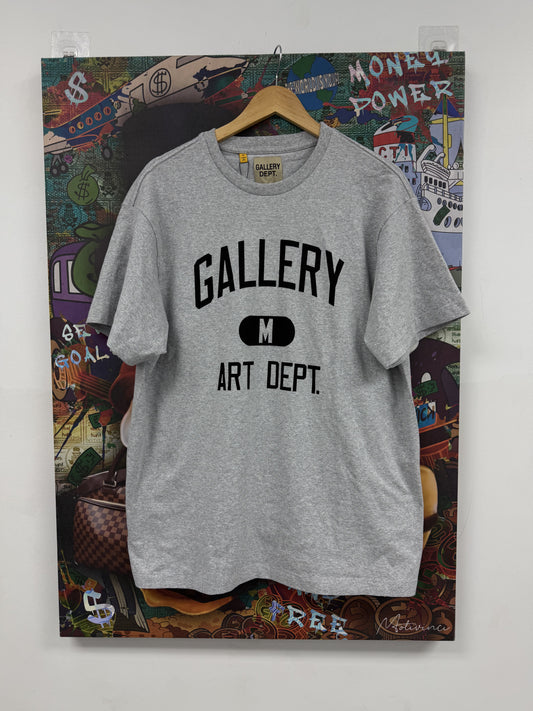 Gallery Dept Tee Grey Black College Logo New Medium With Tags