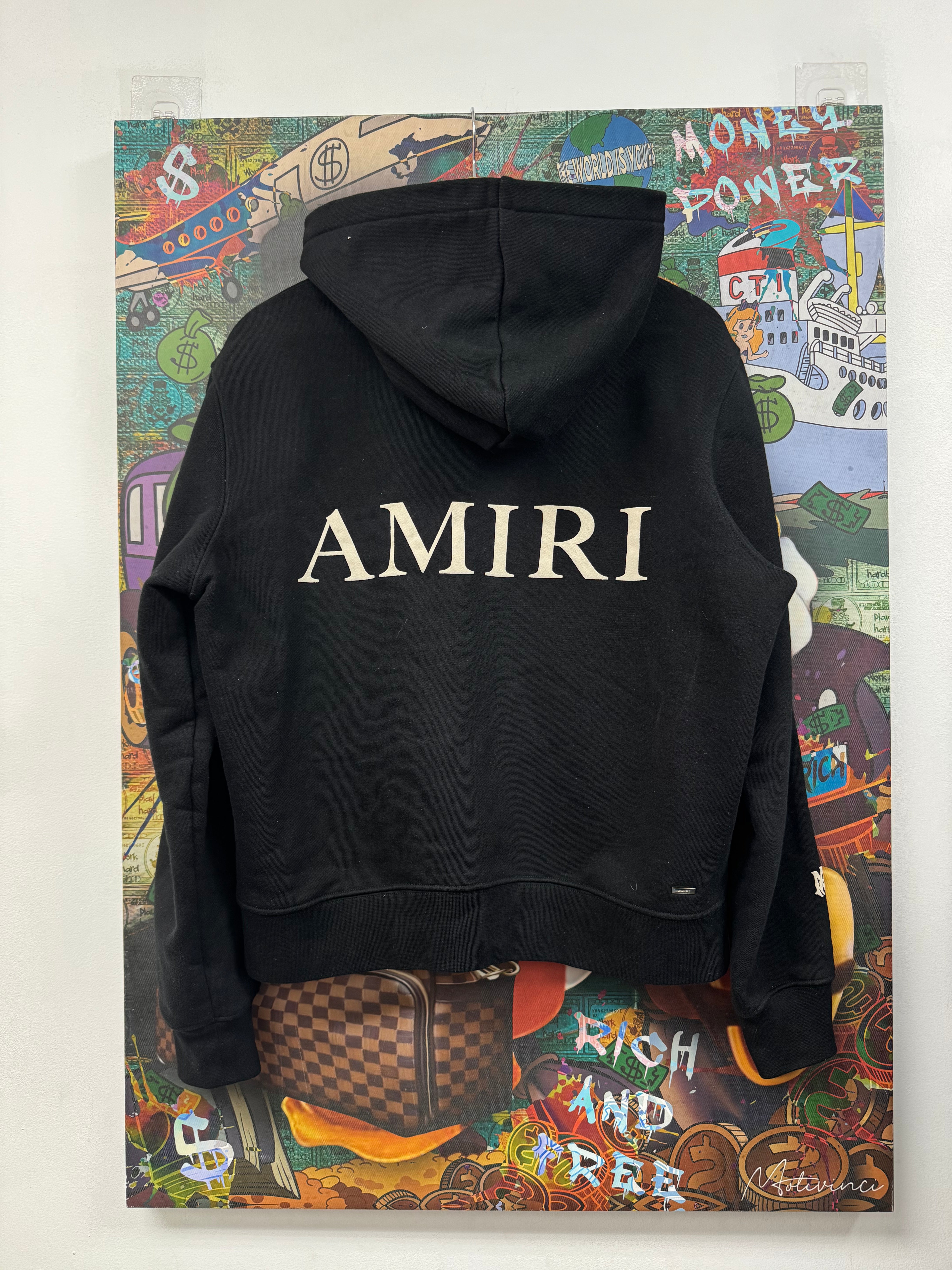 Amiri Black Cream Puff Hoodie