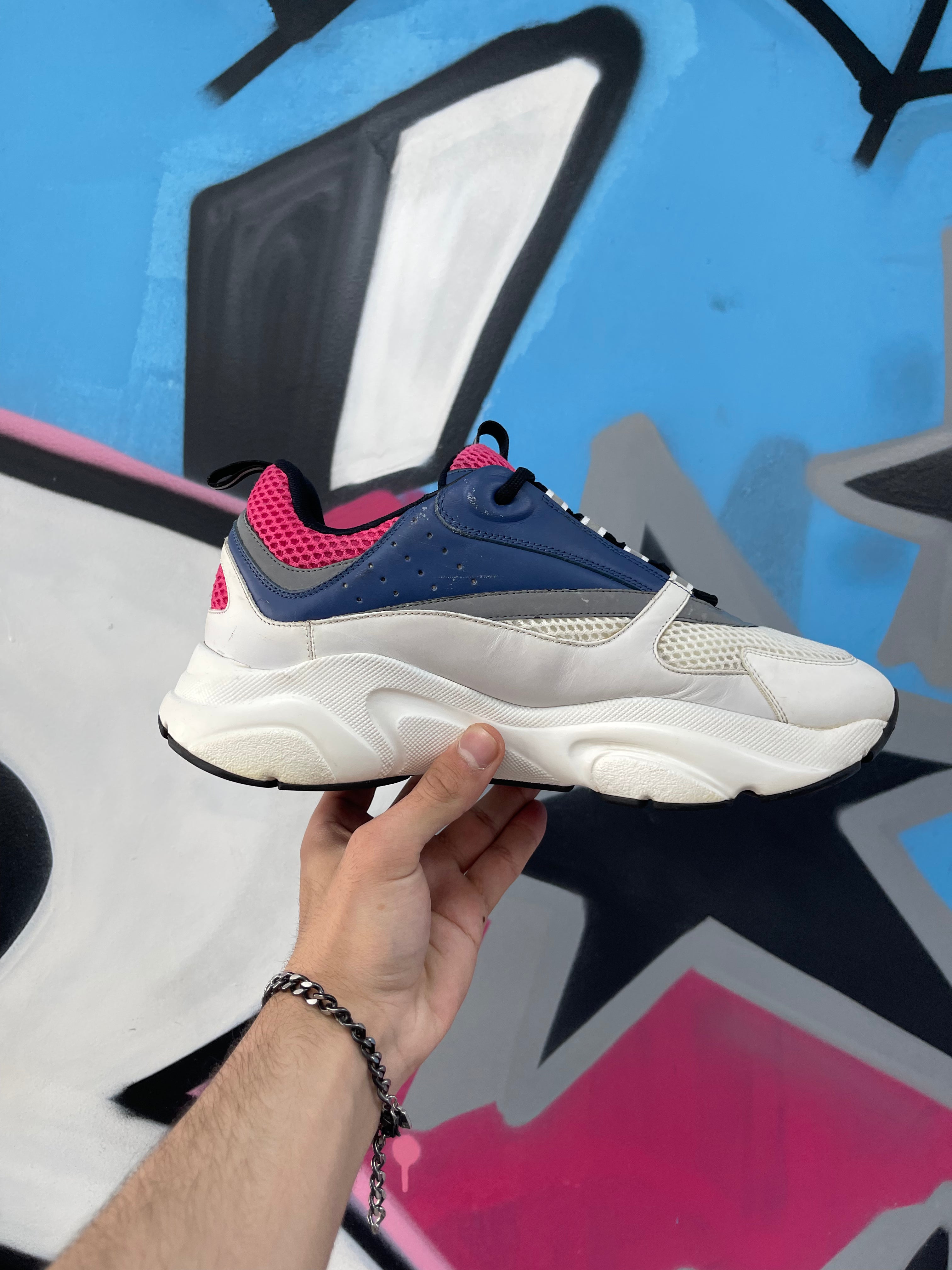 Dior Navy Pink B22 Homme Sneakers