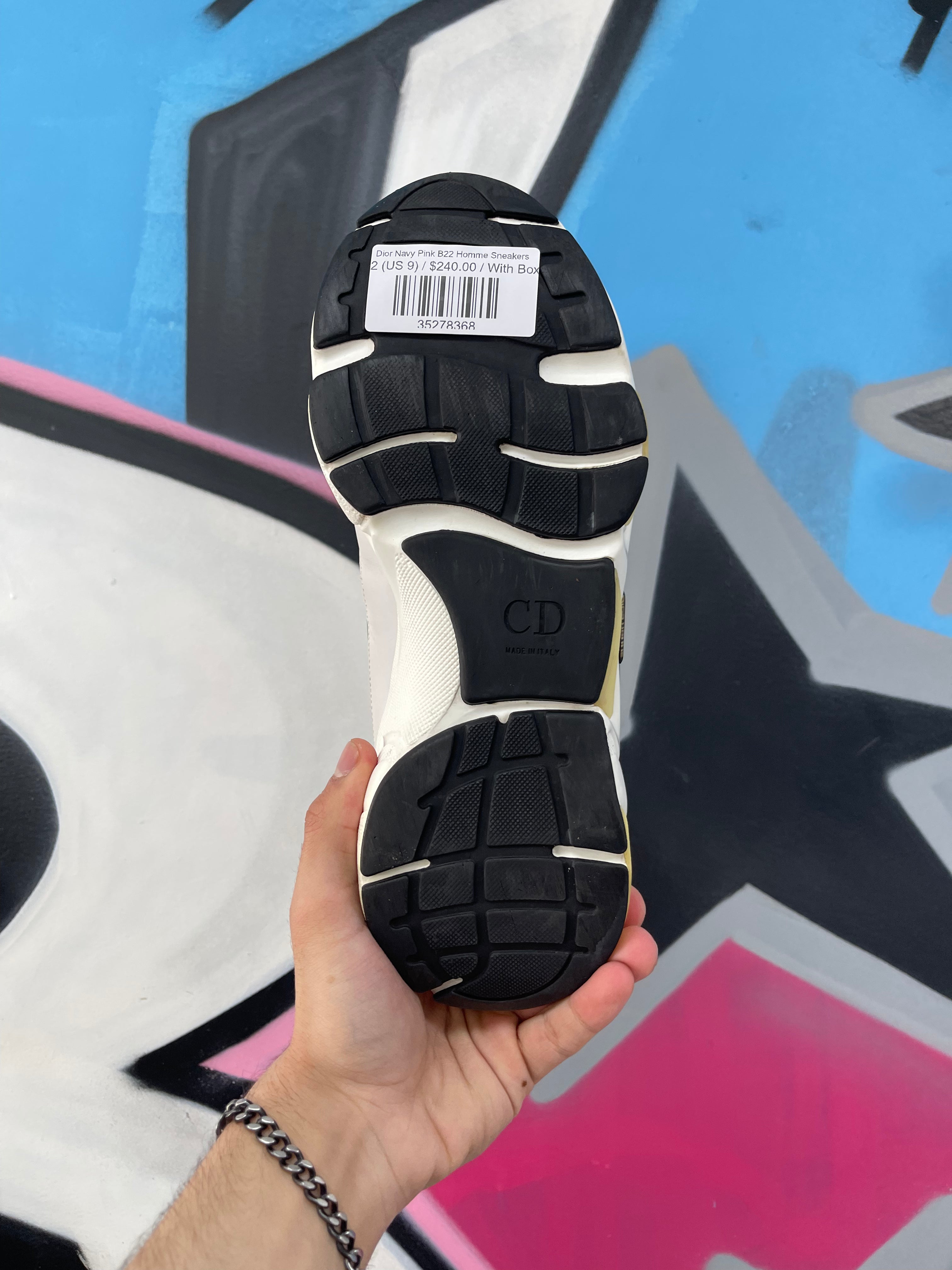 Dior Navy Pink B22 Homme Sneakers