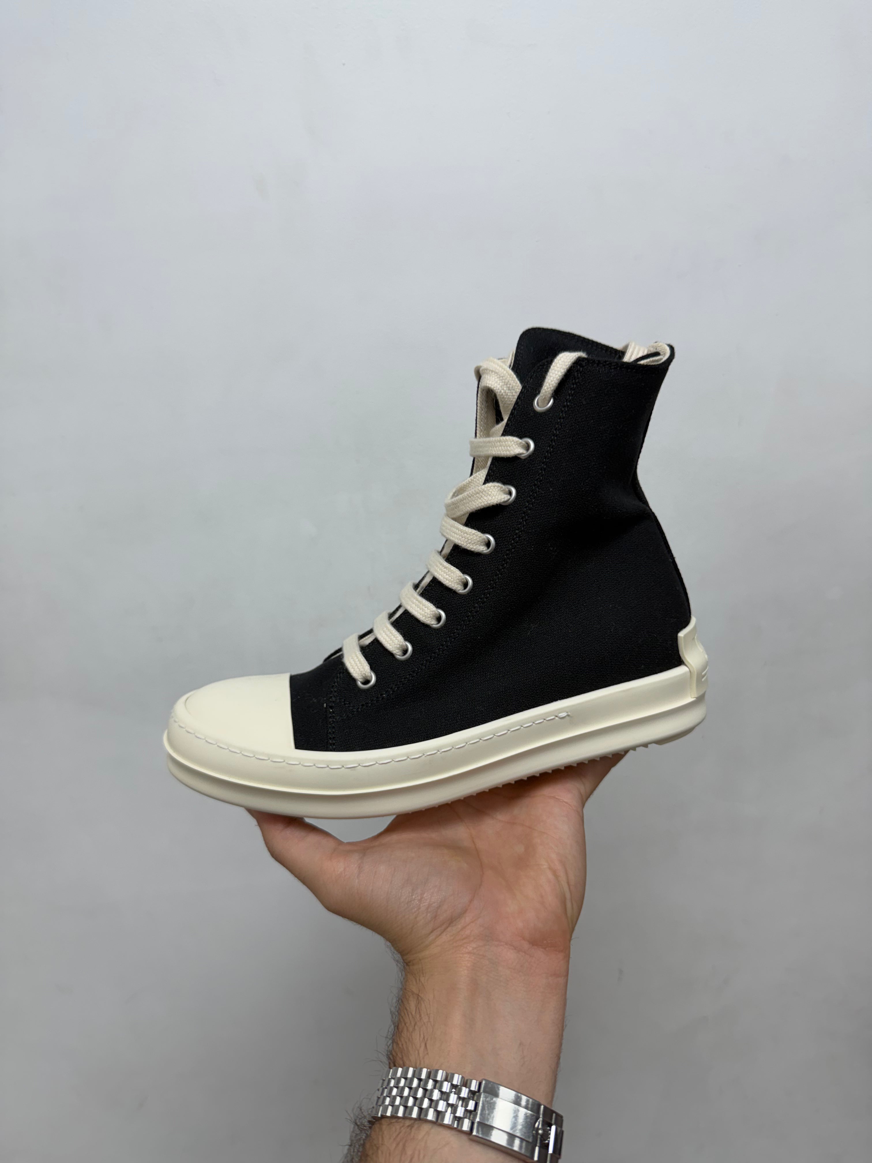 Rick Owens Black & Milk DRKSHDW Porterville Ramone High Sneakers