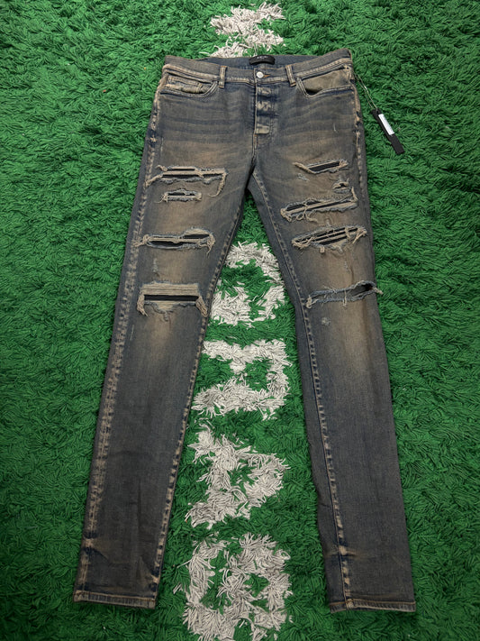 Amiri Rust Black Thrasher Patch Like New 36 With Tags
