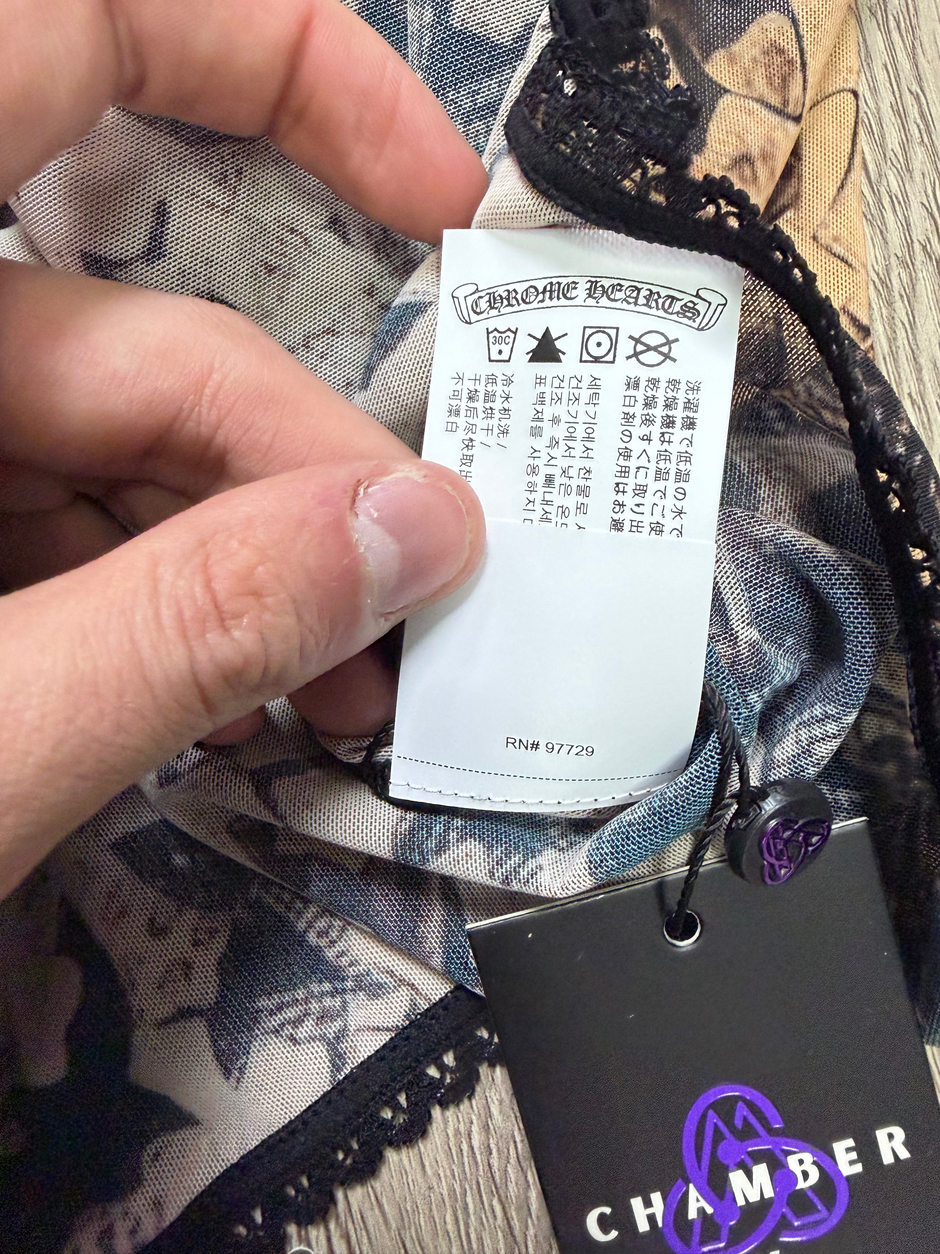Chrome Hearts Waterfall Cross Print Mesh Dress