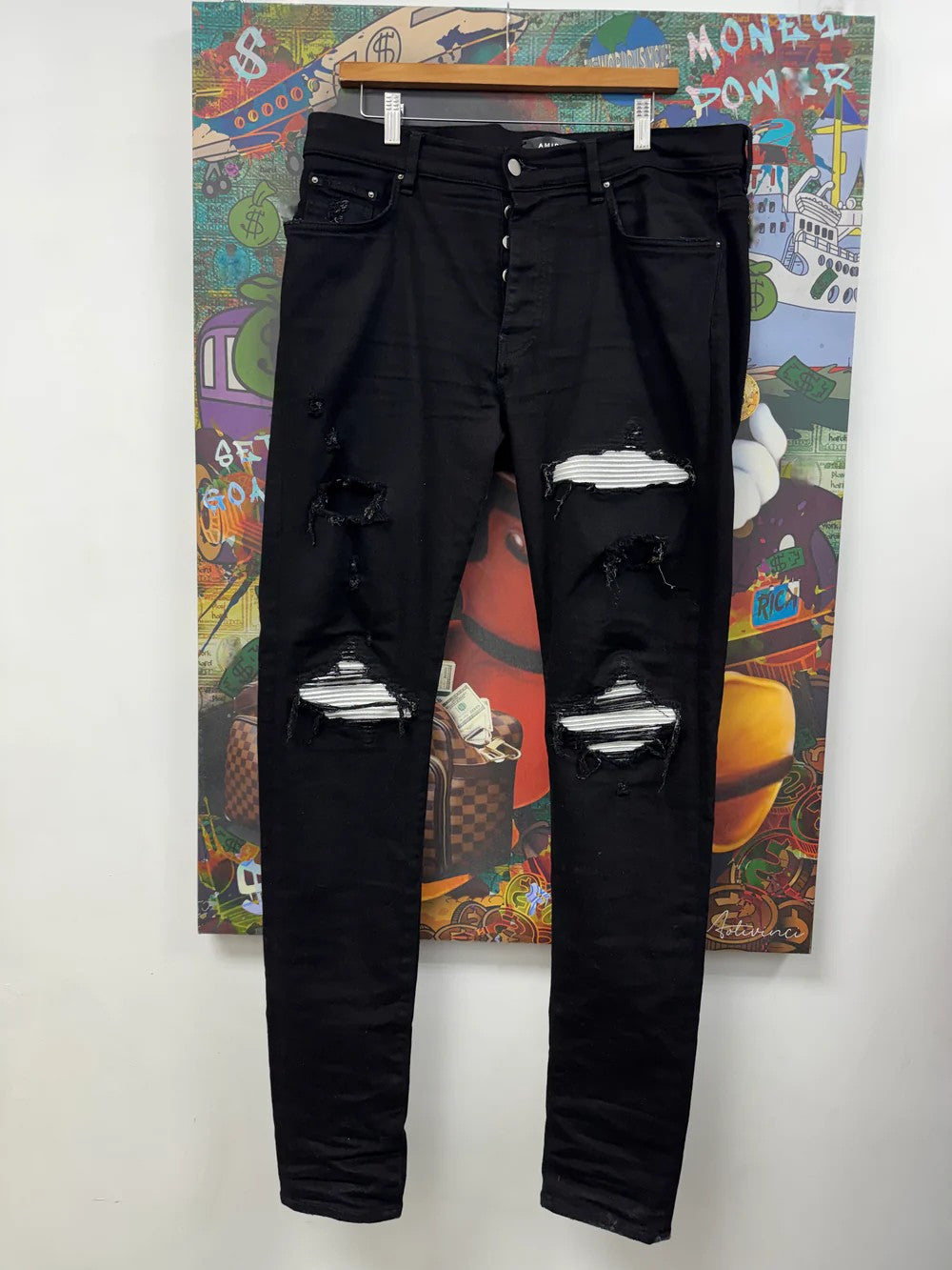 Amiri MX1 Black & Silver Jeans