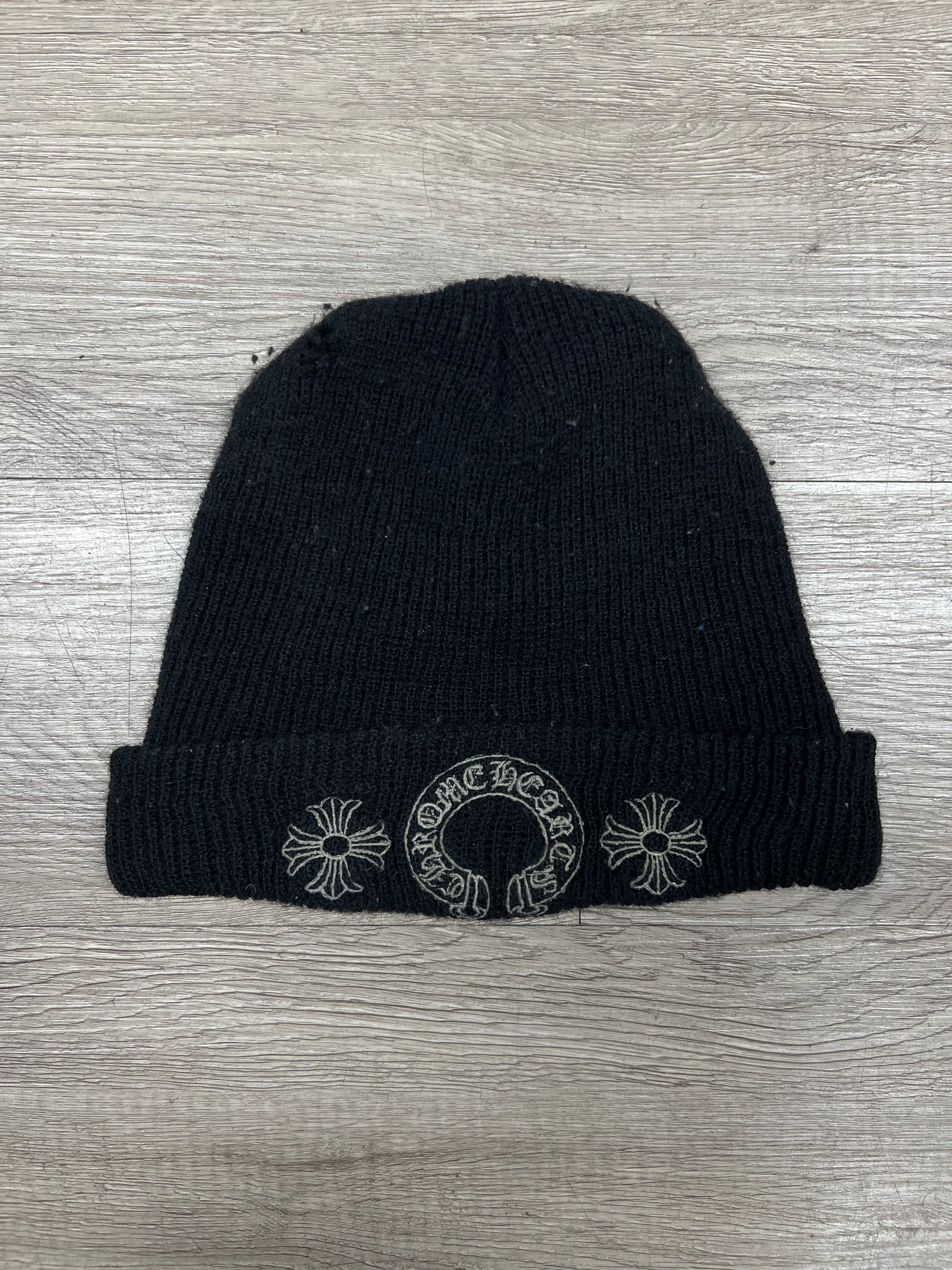 Chrome  Hearts Black Horseshoe Beanie