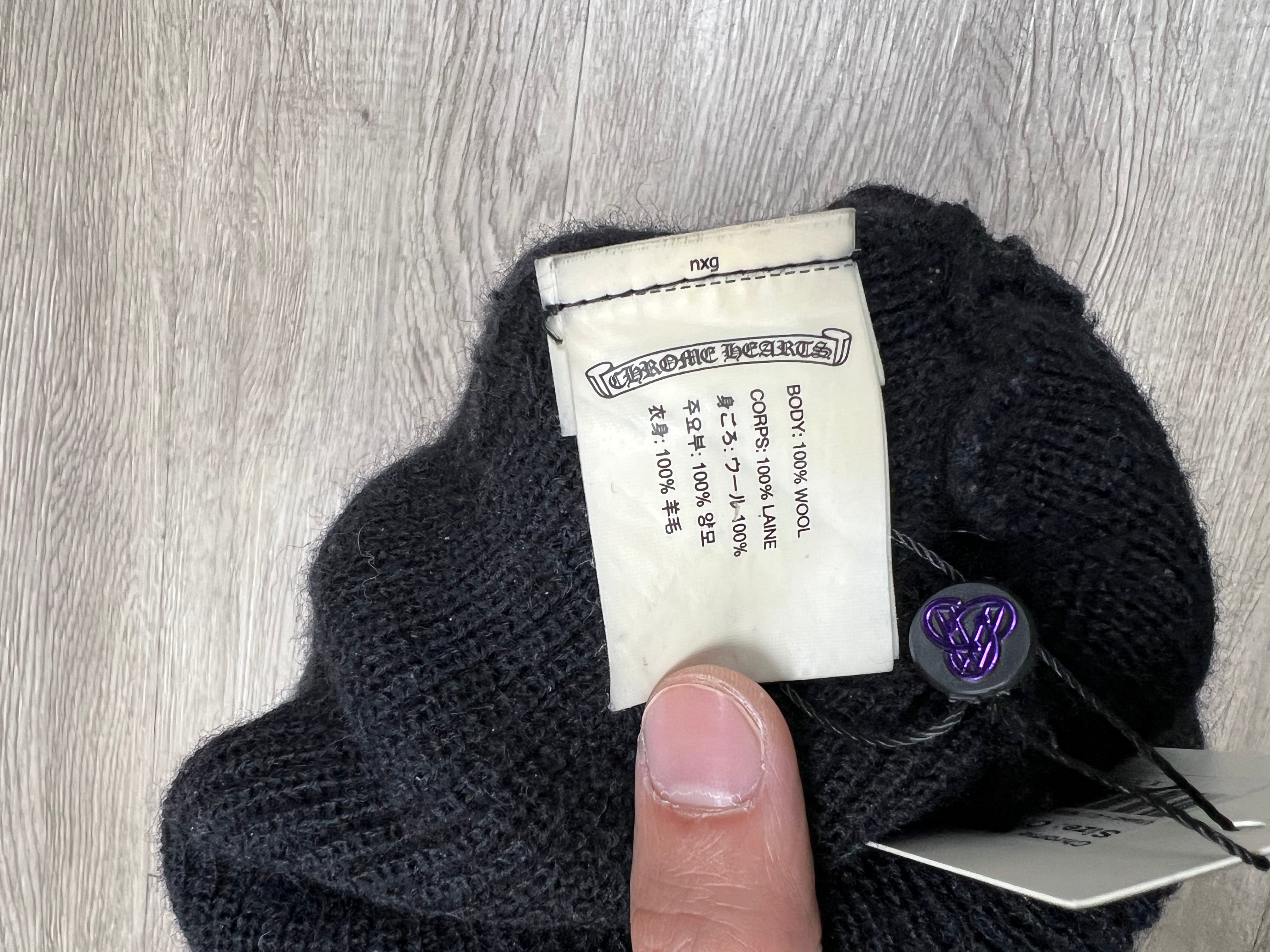 Chrome  Hearts Black Horseshoe Beanie