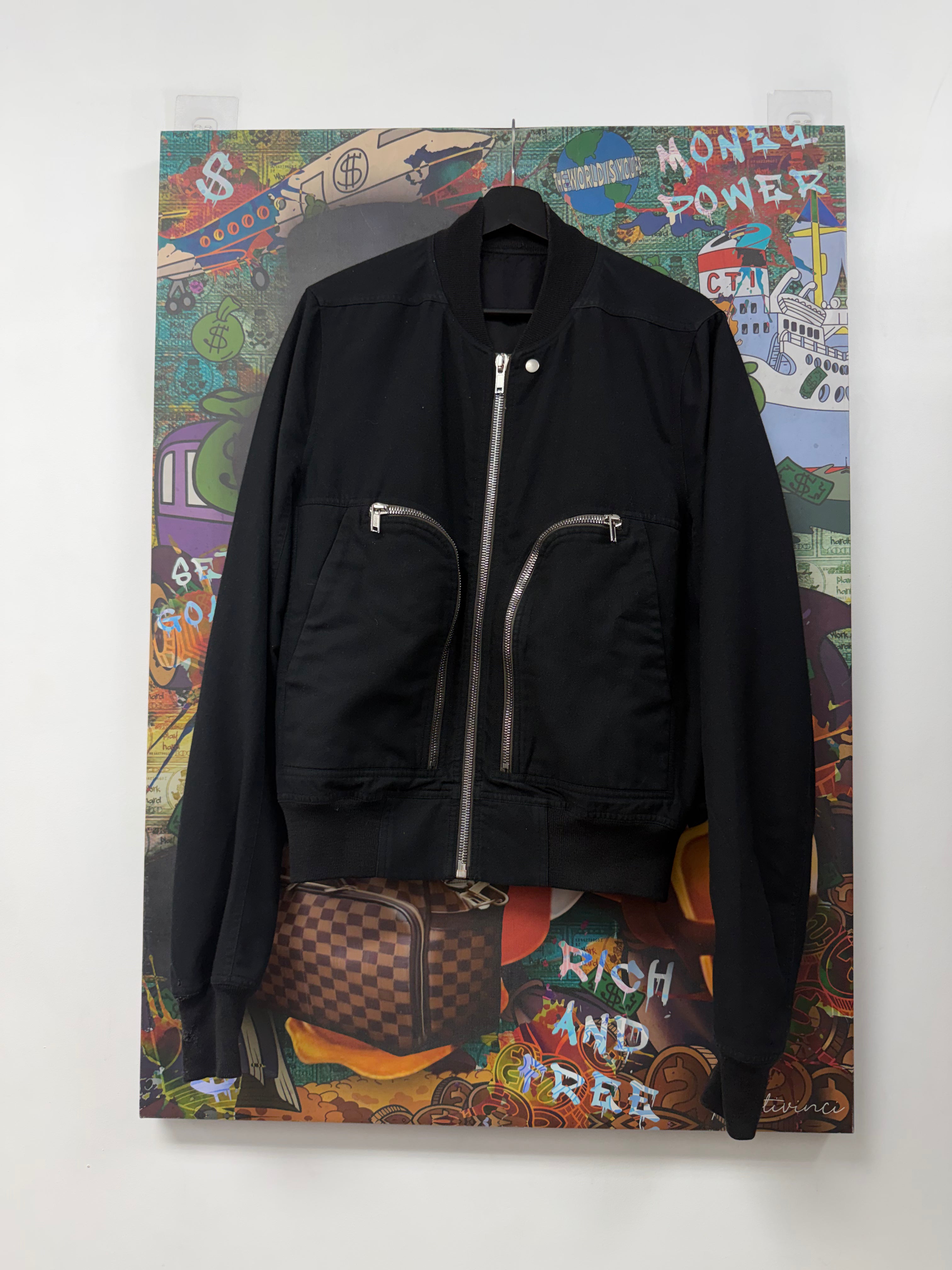 Rick Owens Black Bauhaus Flight Bomber Jacket