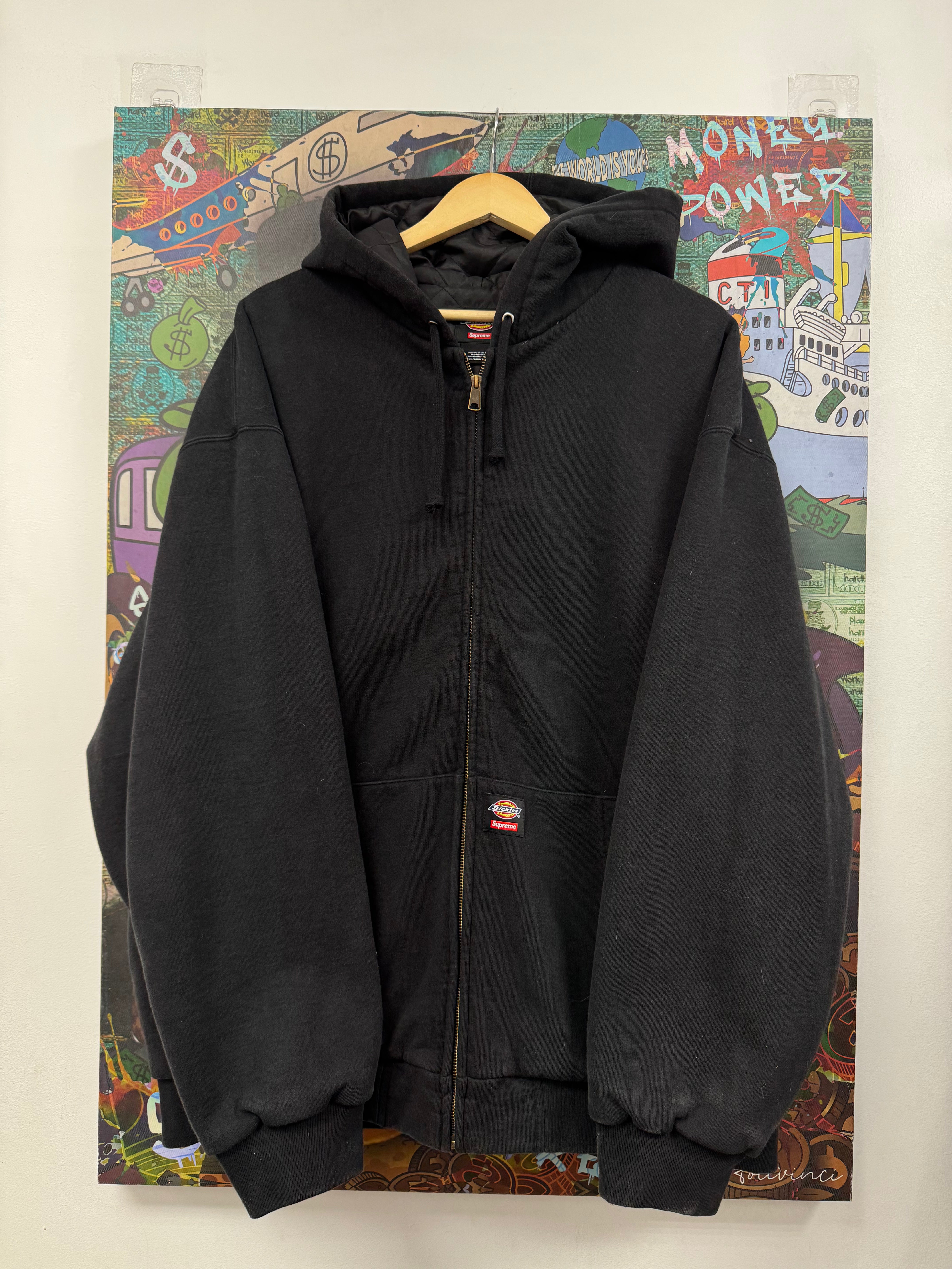 Supreme Dickies Black Quilted Lined Zip Up