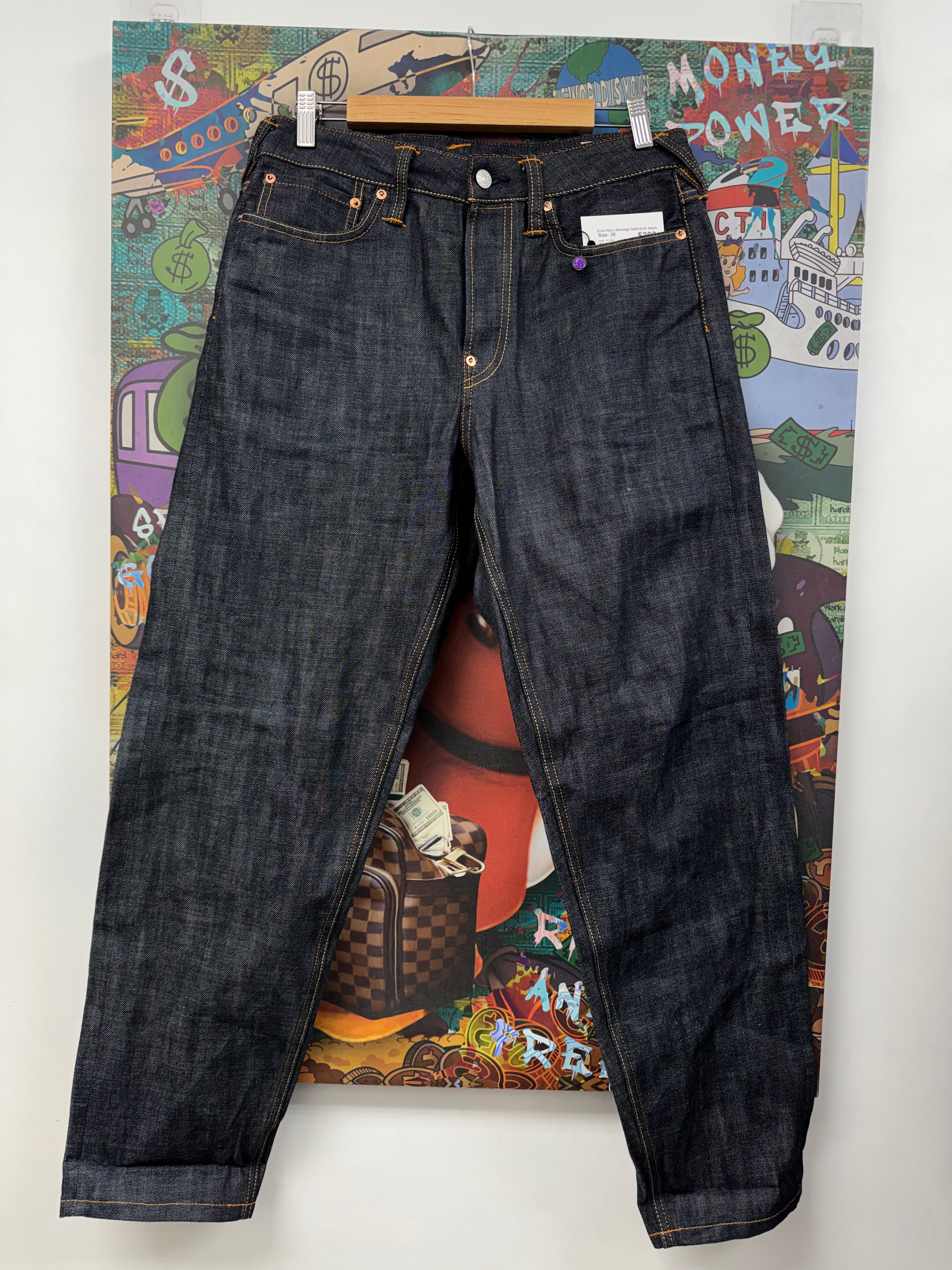 Evisu Navy Selvedge Gold Arch Jeans