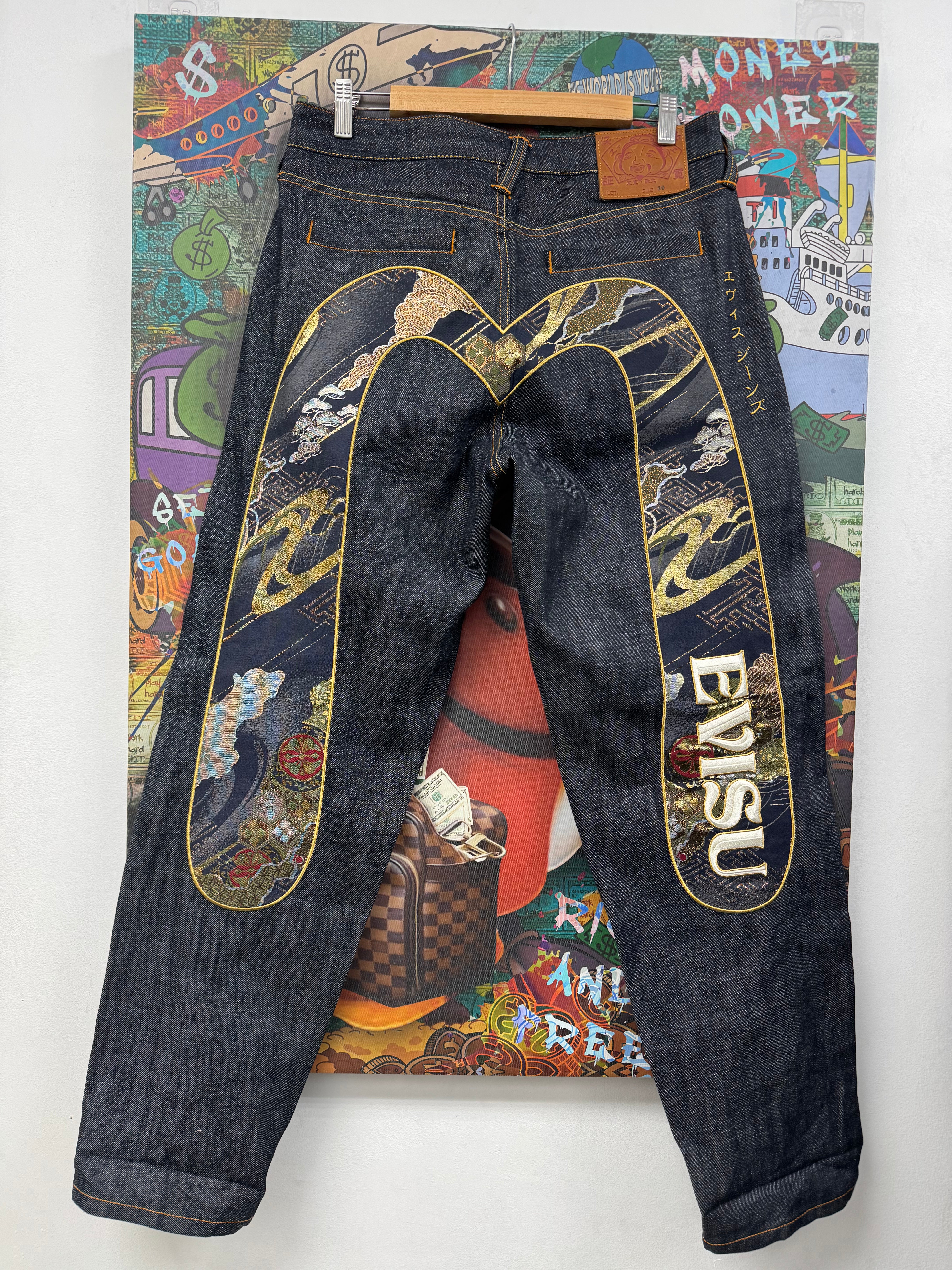 Evisu Navy Selvedge Gold Arch Jeans