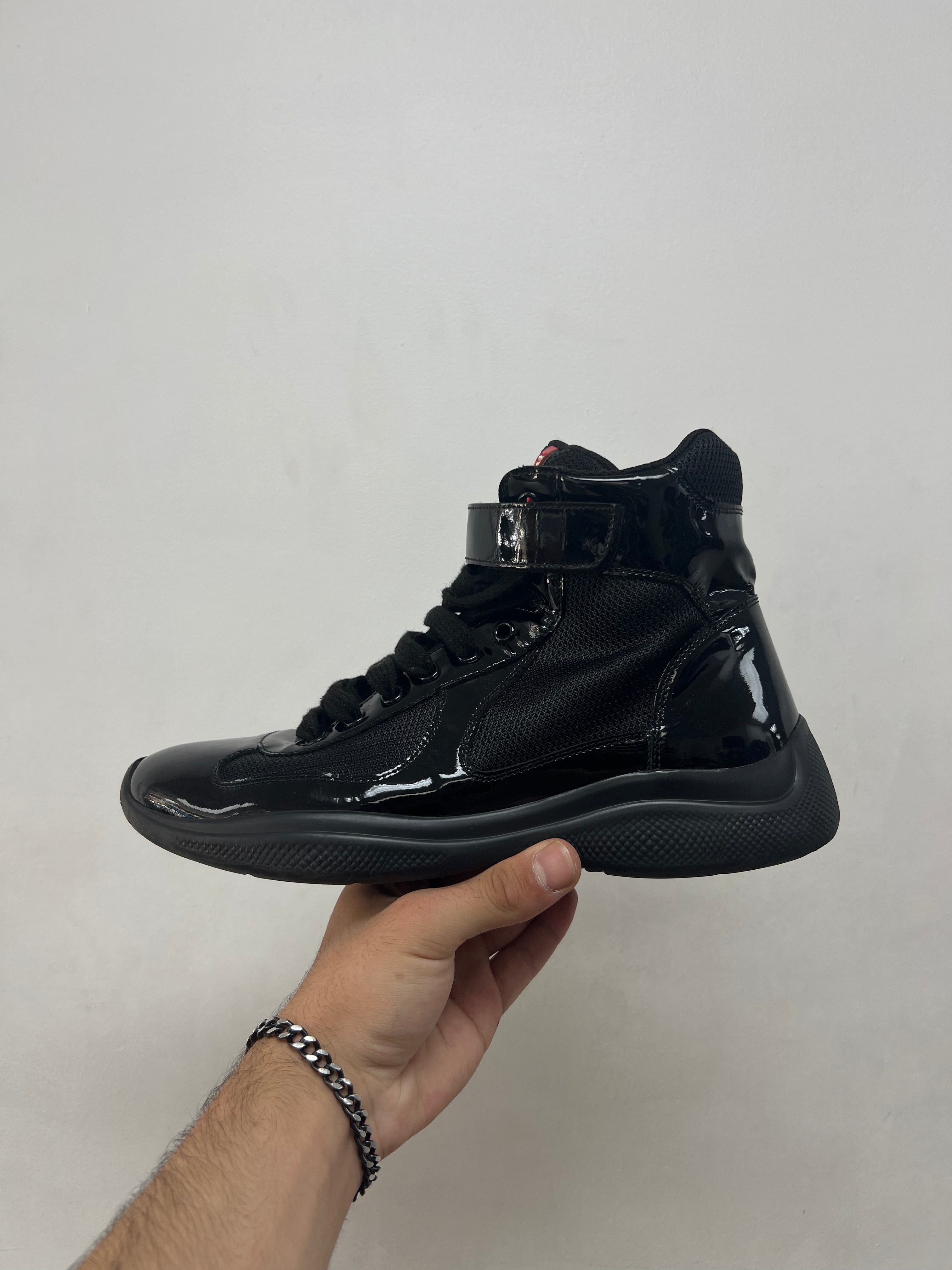 Prada Triple Black High Cups Sneakers