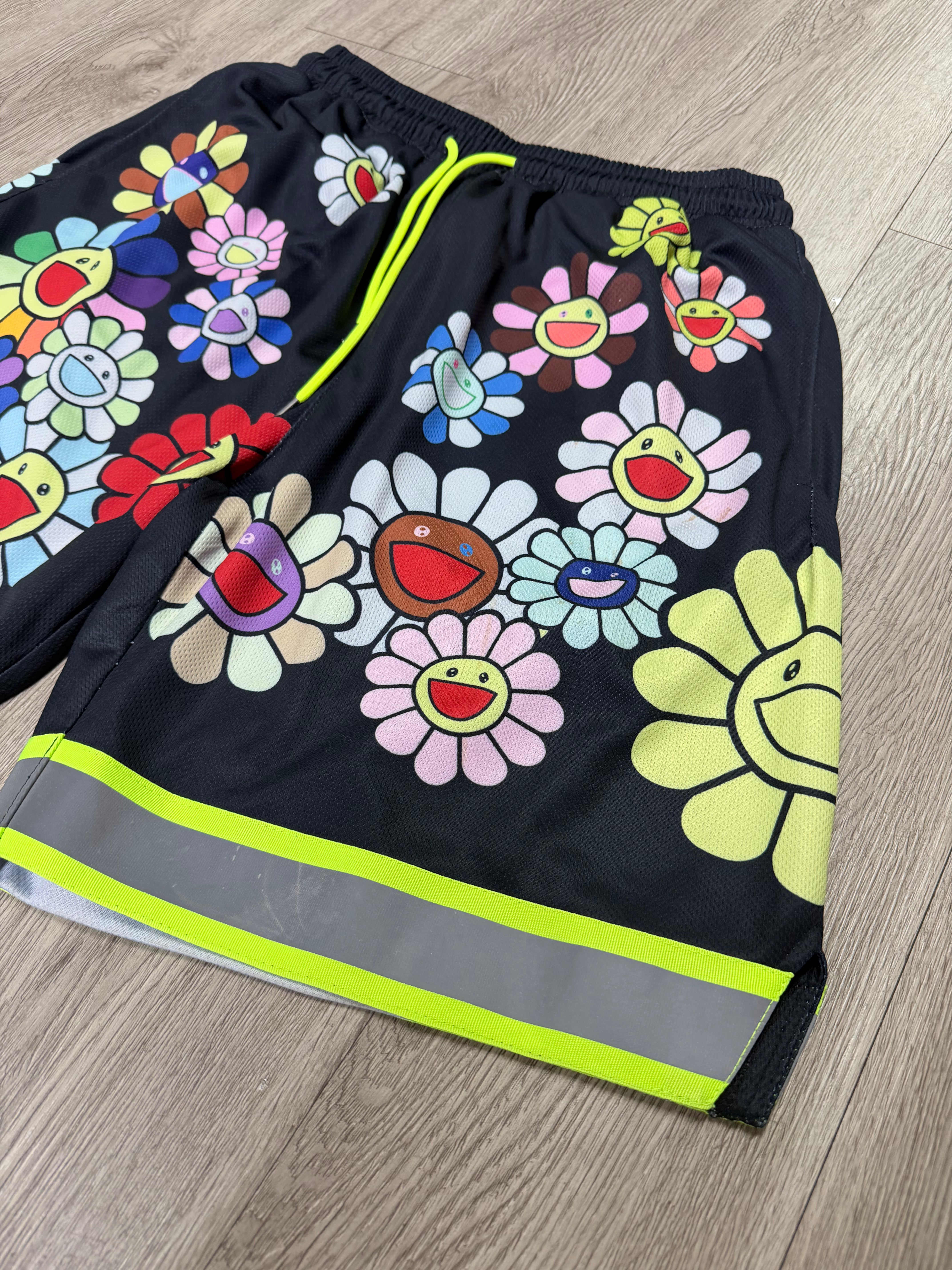 Murkami Black All Over Floral Shorts