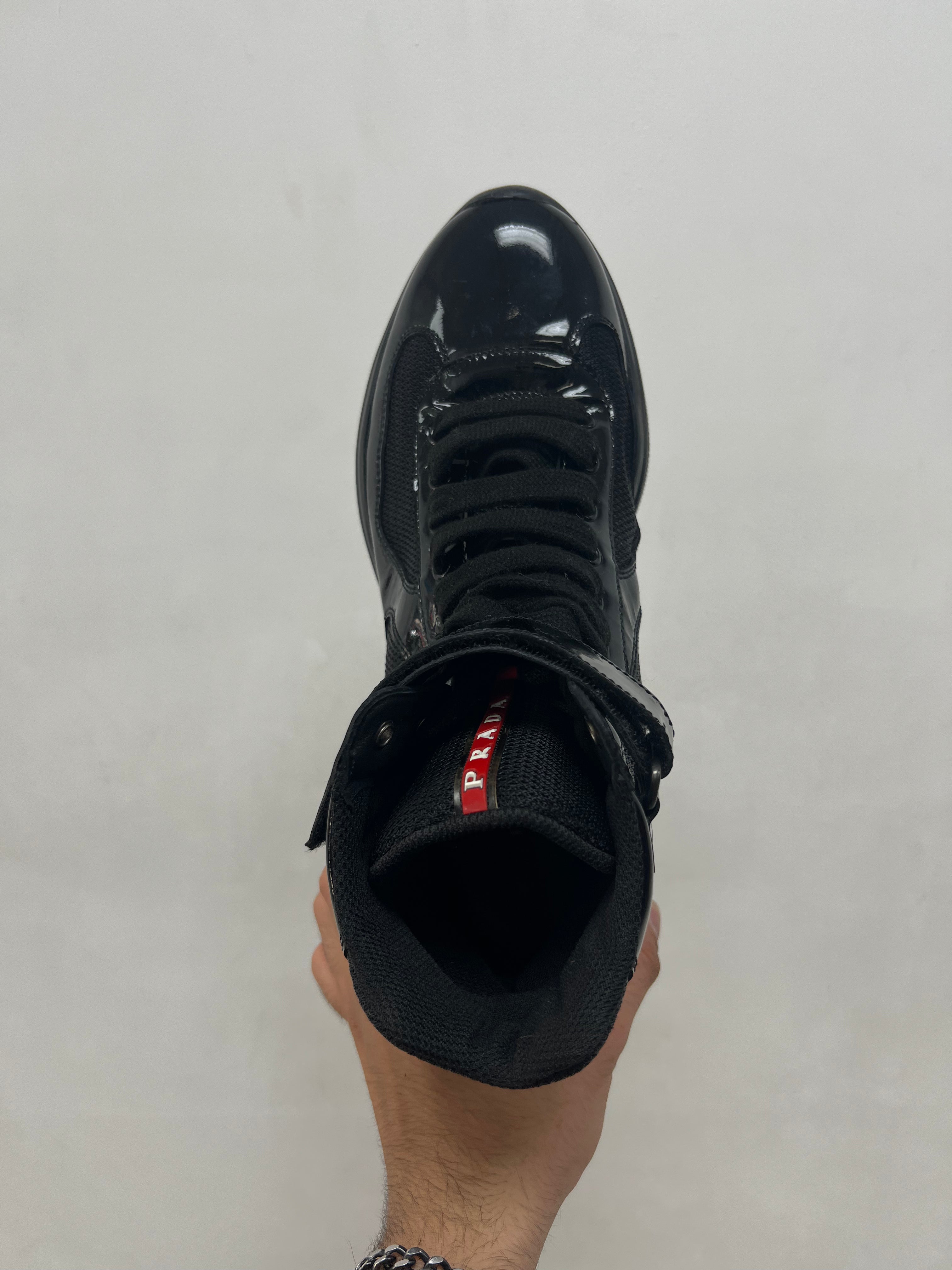 Prada Triple Black High Cups Sneakers