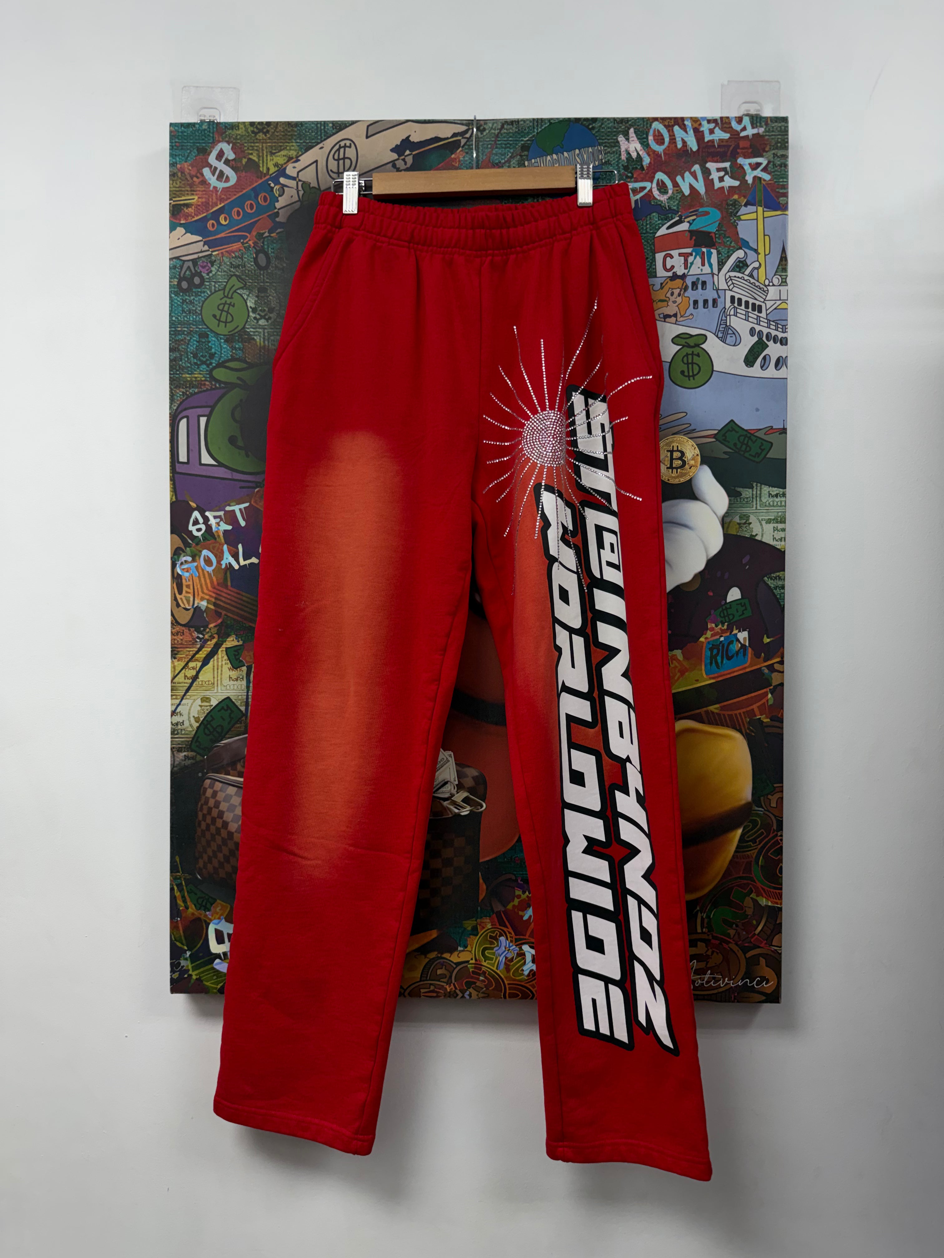 SB Studios Red Rhinestone Sweats