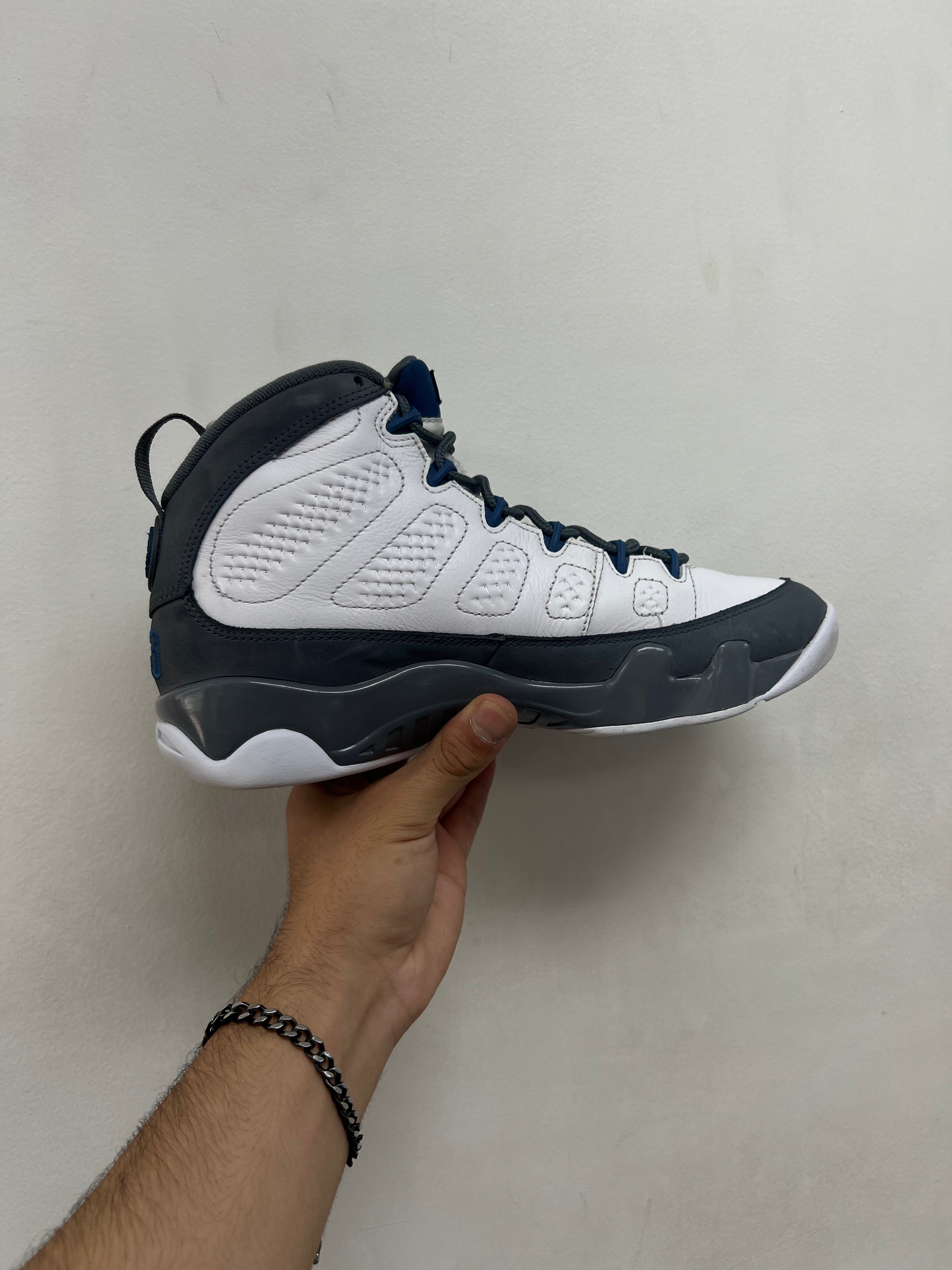 Jordan 9 Flint Grey French Blue Sneakers