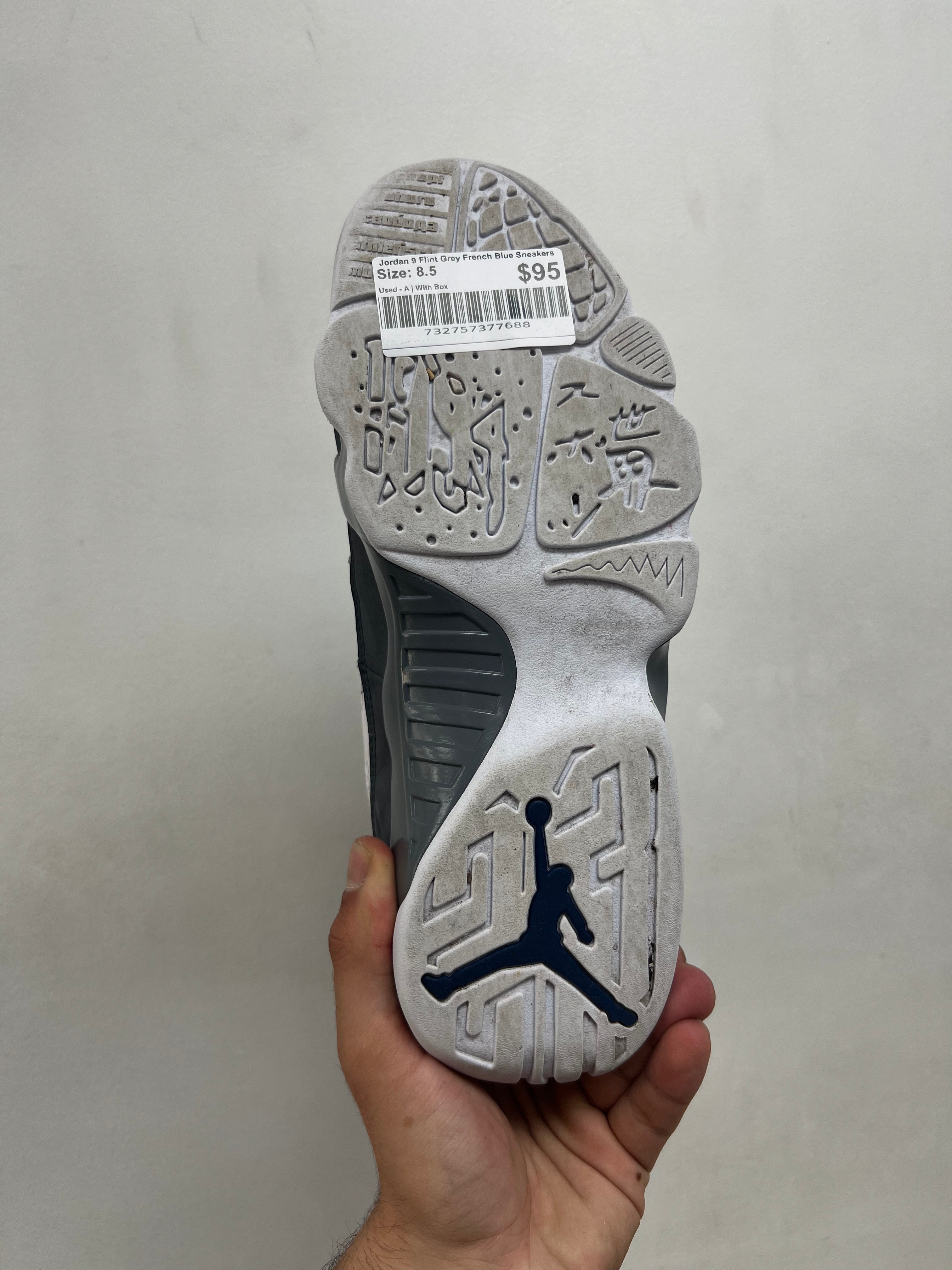 Jordan 9 Flint Grey French Blue Sneakers