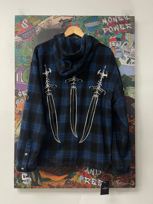 Thug Club Blue Black Flannel Used 2 (Medium) N/A