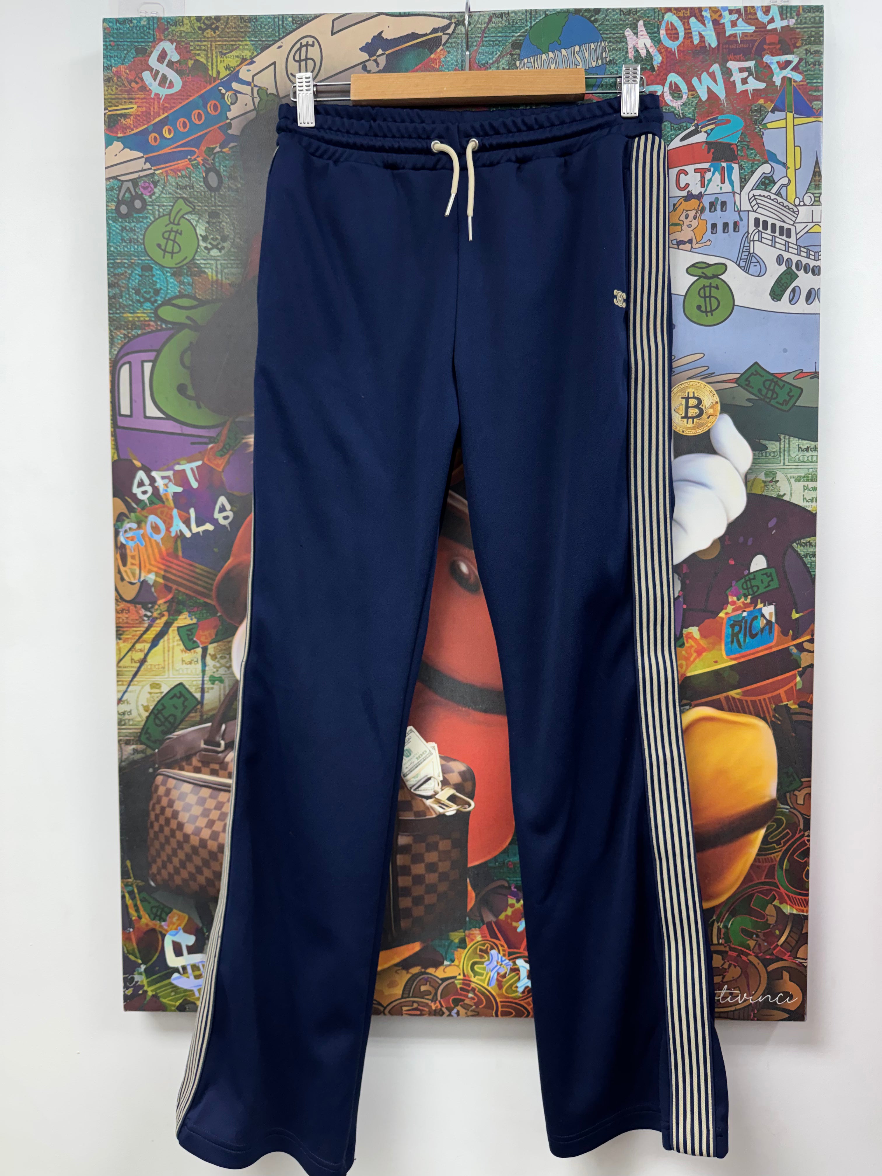 Celine Navy Cream CC Logo Track Pants