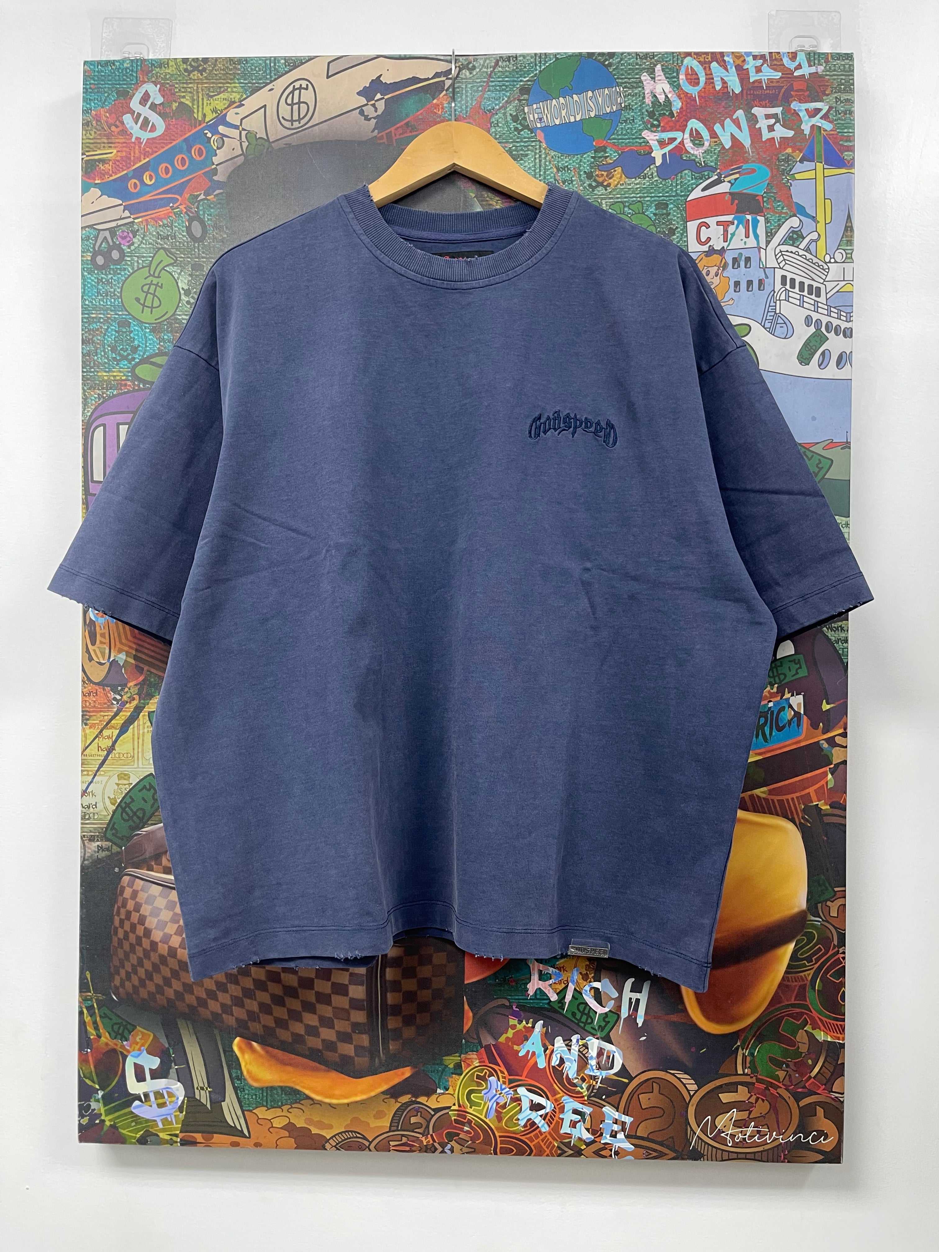 Godspeed Navy Wash Embroidered Logo Tee