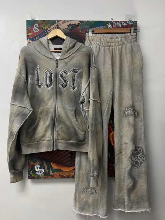 Lost Intricacy Grey Sweatsuit Used Medium N/A