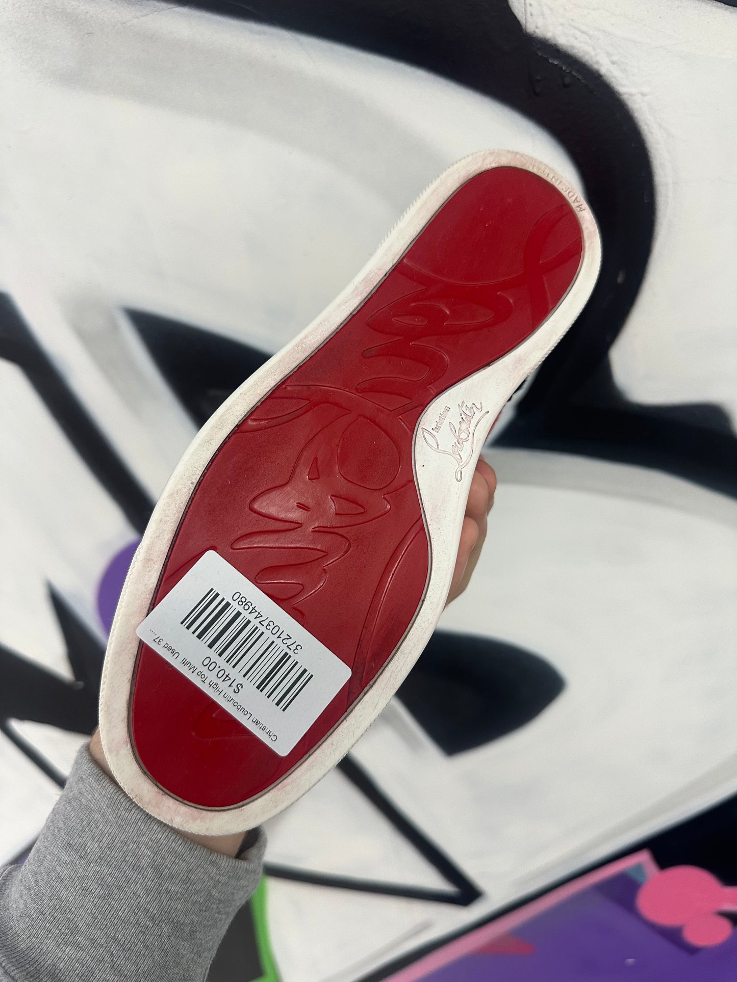 Christian Louboutin High Top Multi  Used 37.5 With Box
