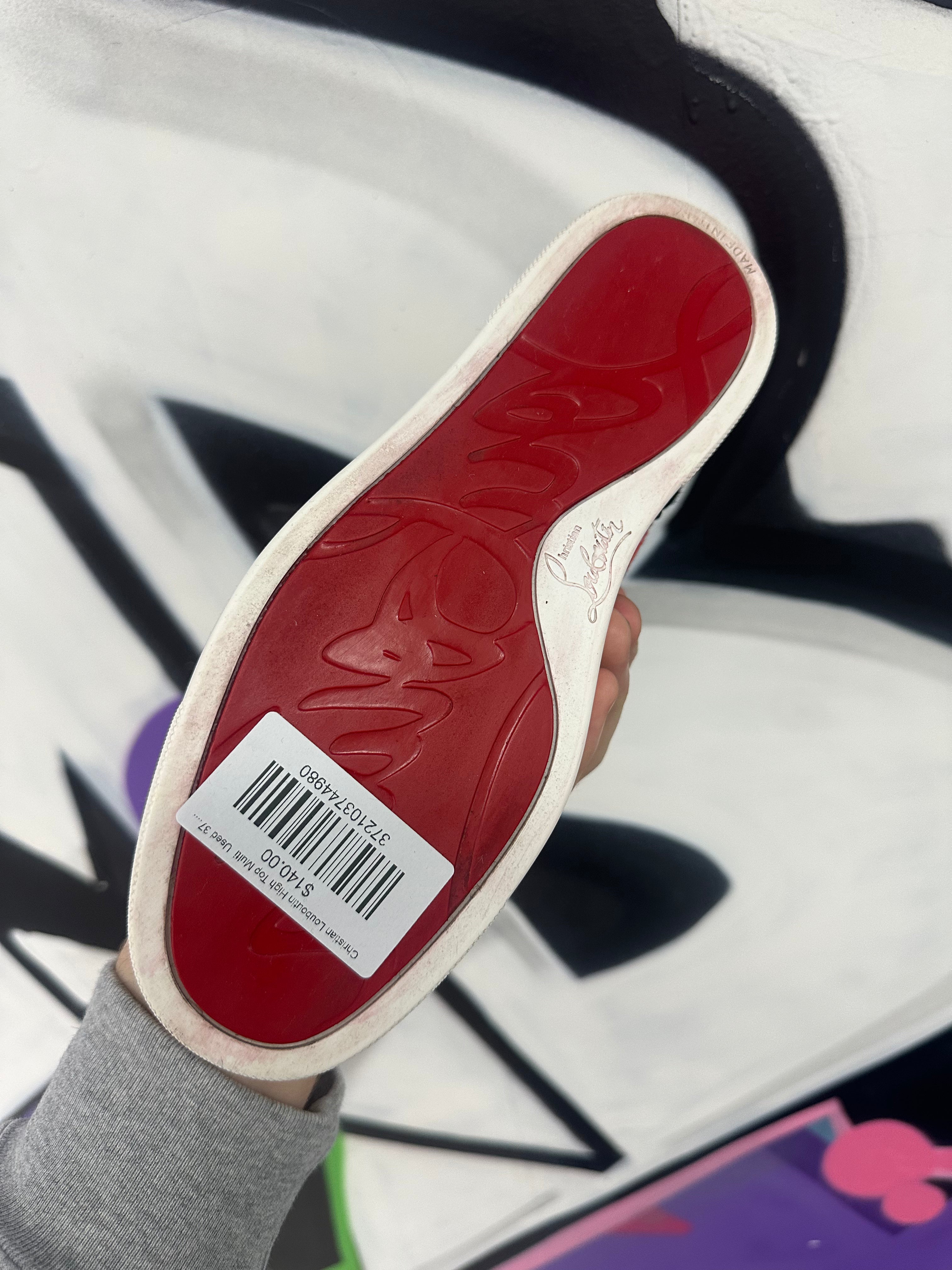 Christian Louboutin High Top Multi  Used 37.5 With Box