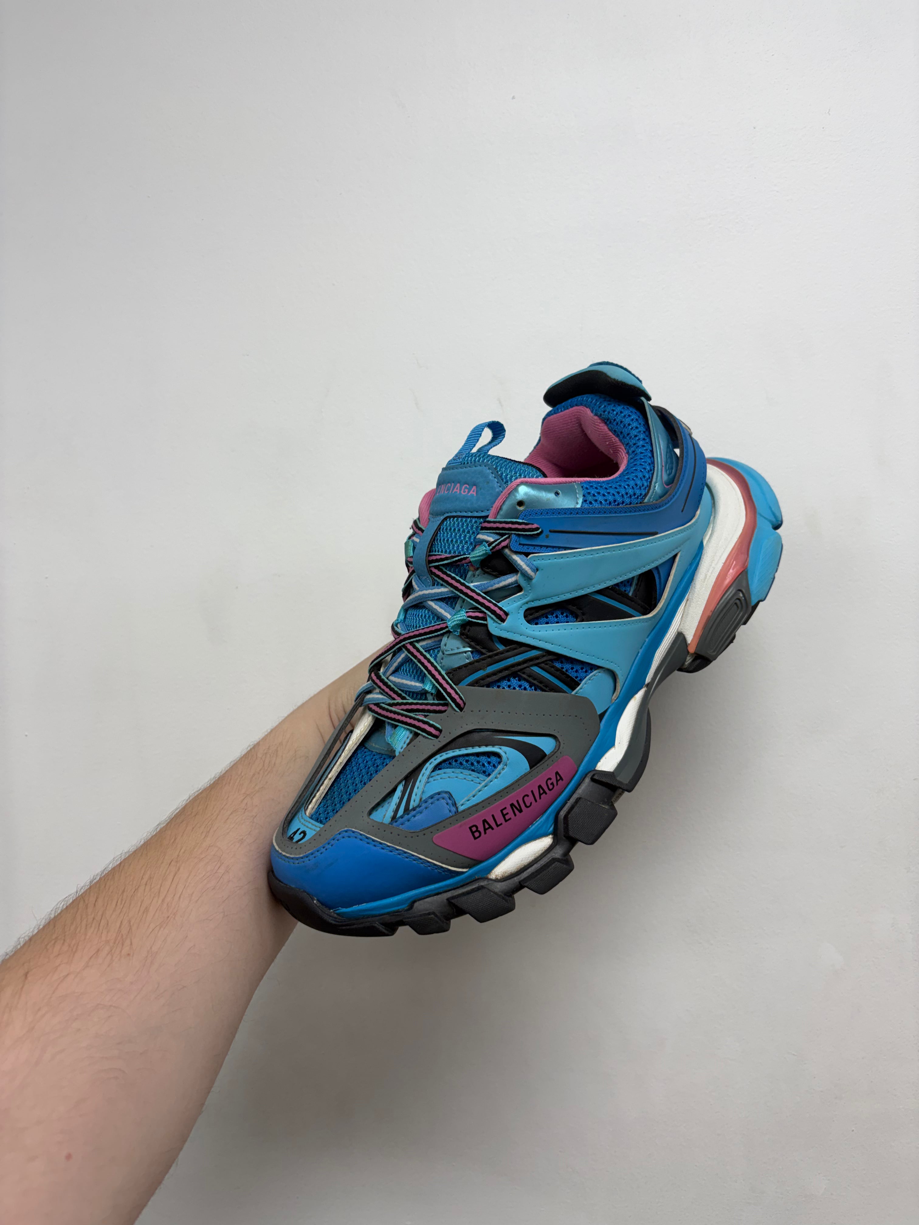 Balenciaga Blue Pink Track Sneakers
