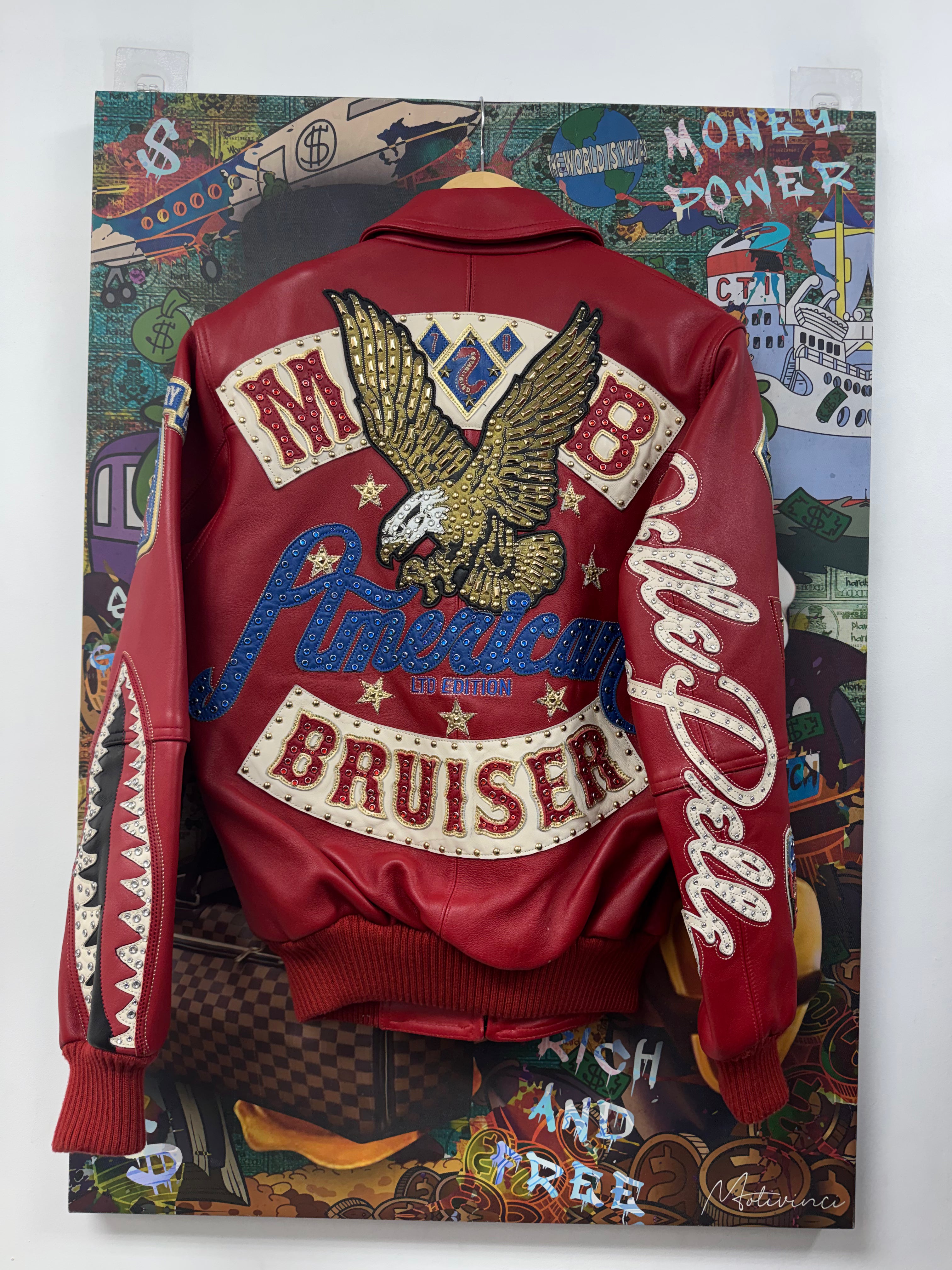Pelle Pelle Red Bruiser Varsity Jacket