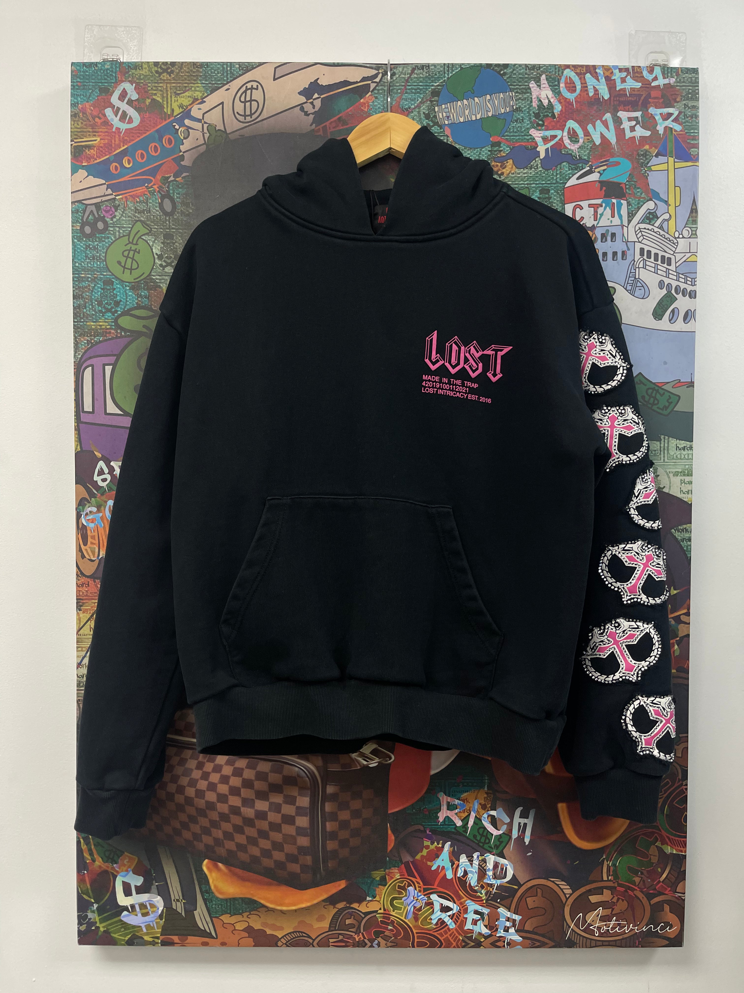 Lost Intricacy Pink Mitt Hoodie