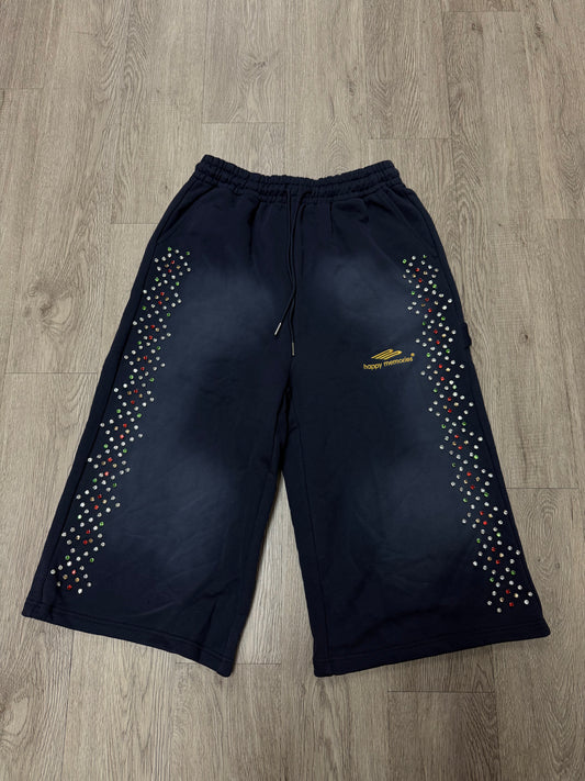 HMDD Navy Crystal Long Shorts New With Tags